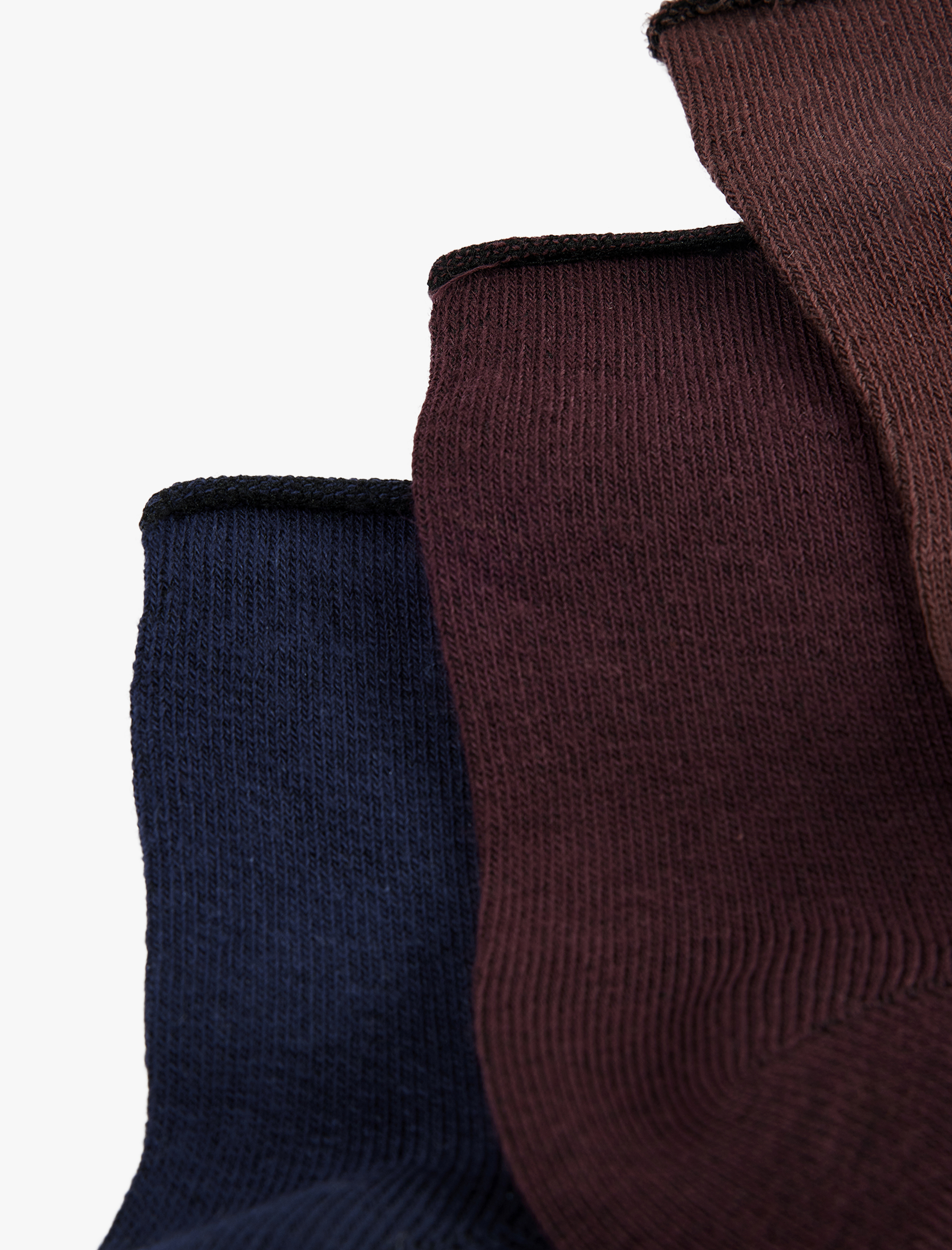  Kadın Çok Renkli Basic 3'lü Soket Çorap Seti