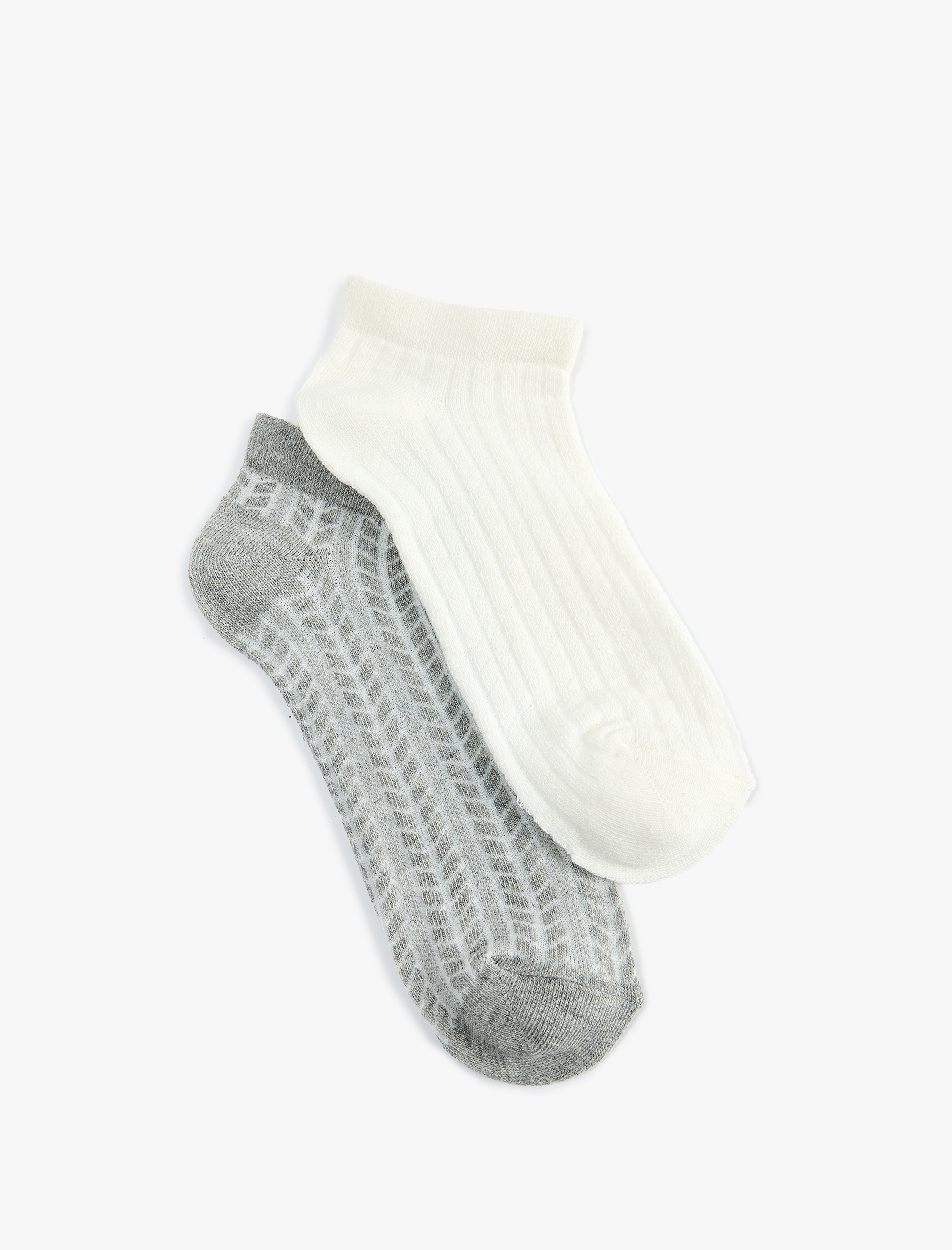  Kadın Dokulu 2'li Patik Çorap Seti