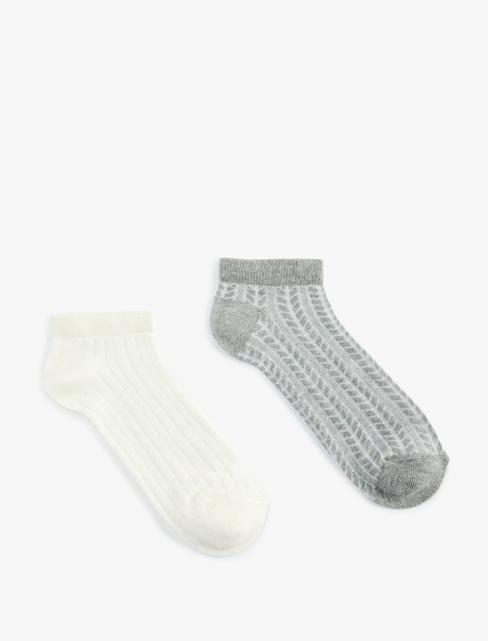 Kadın Dokulu 2'li Patik Çorap Seti