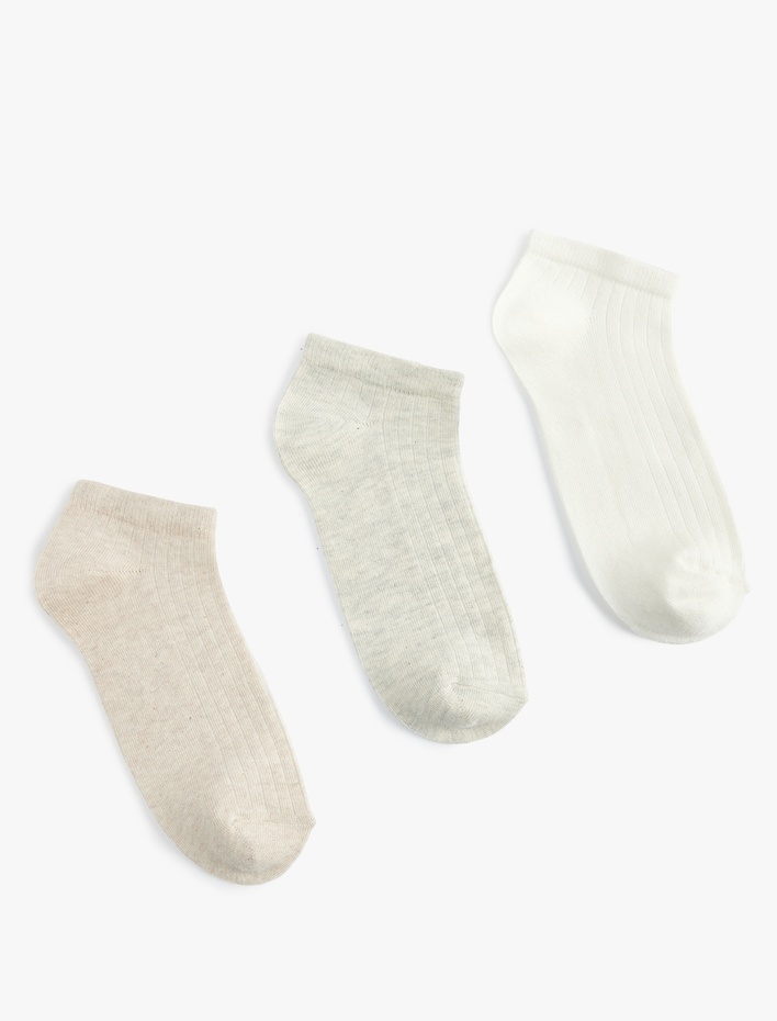 Kadın 3'lü Pamuklu Patik Çorap Seti