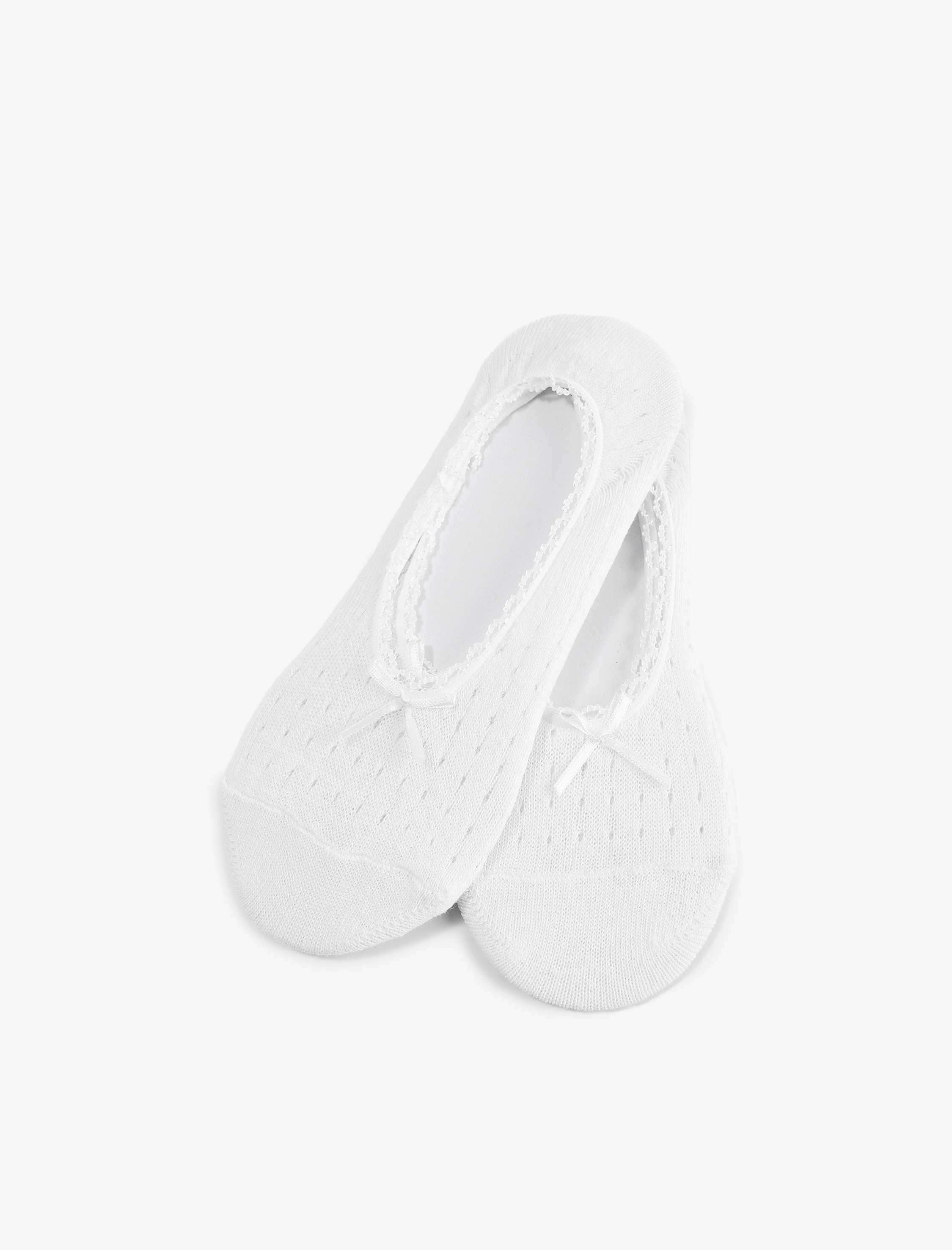  Kadın Dantel Detaylı Fiyonklu 2'li Spor Çorap Seti