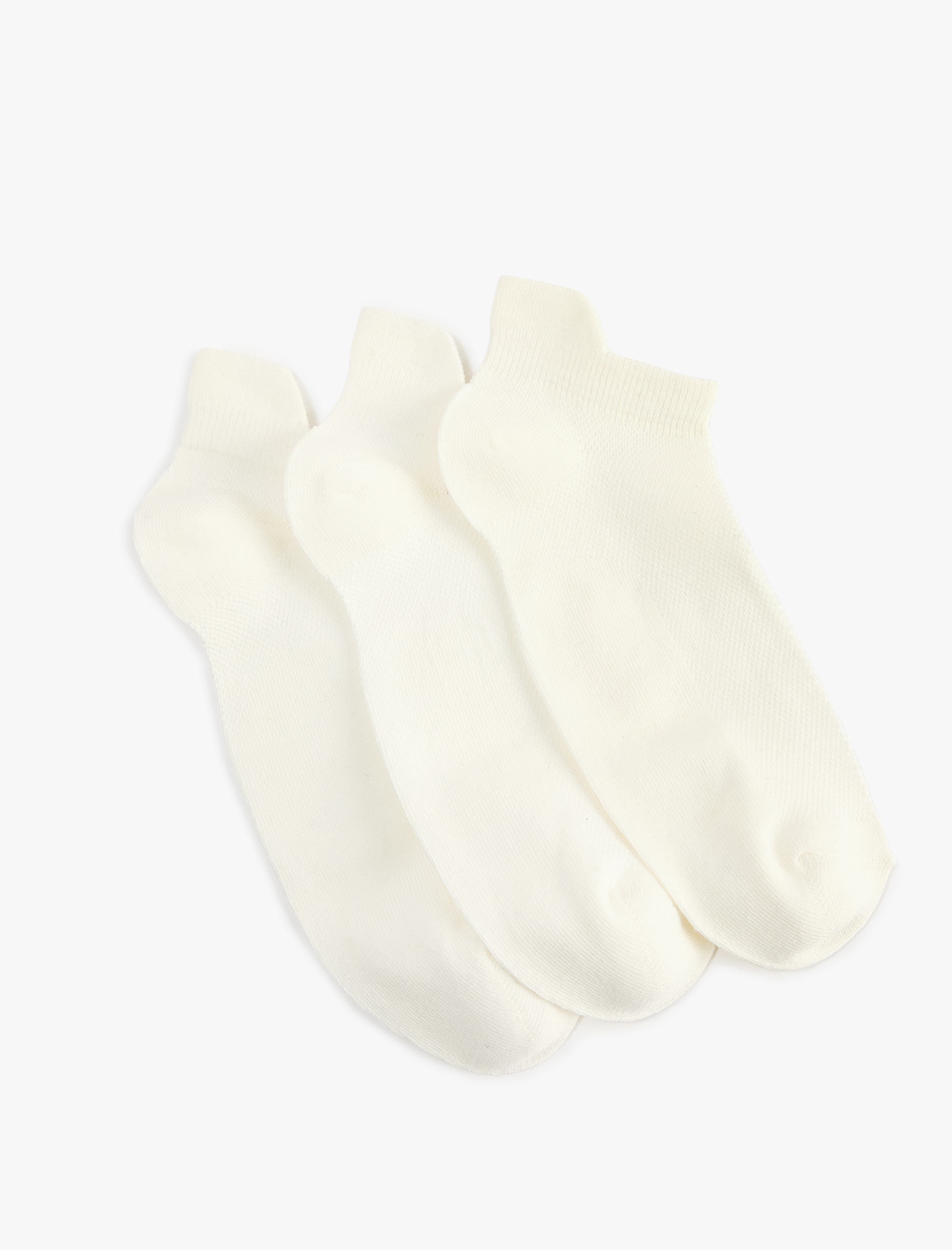  Erkek 3'lü Basic Pamuklu Patik Spor Çorabı Seti