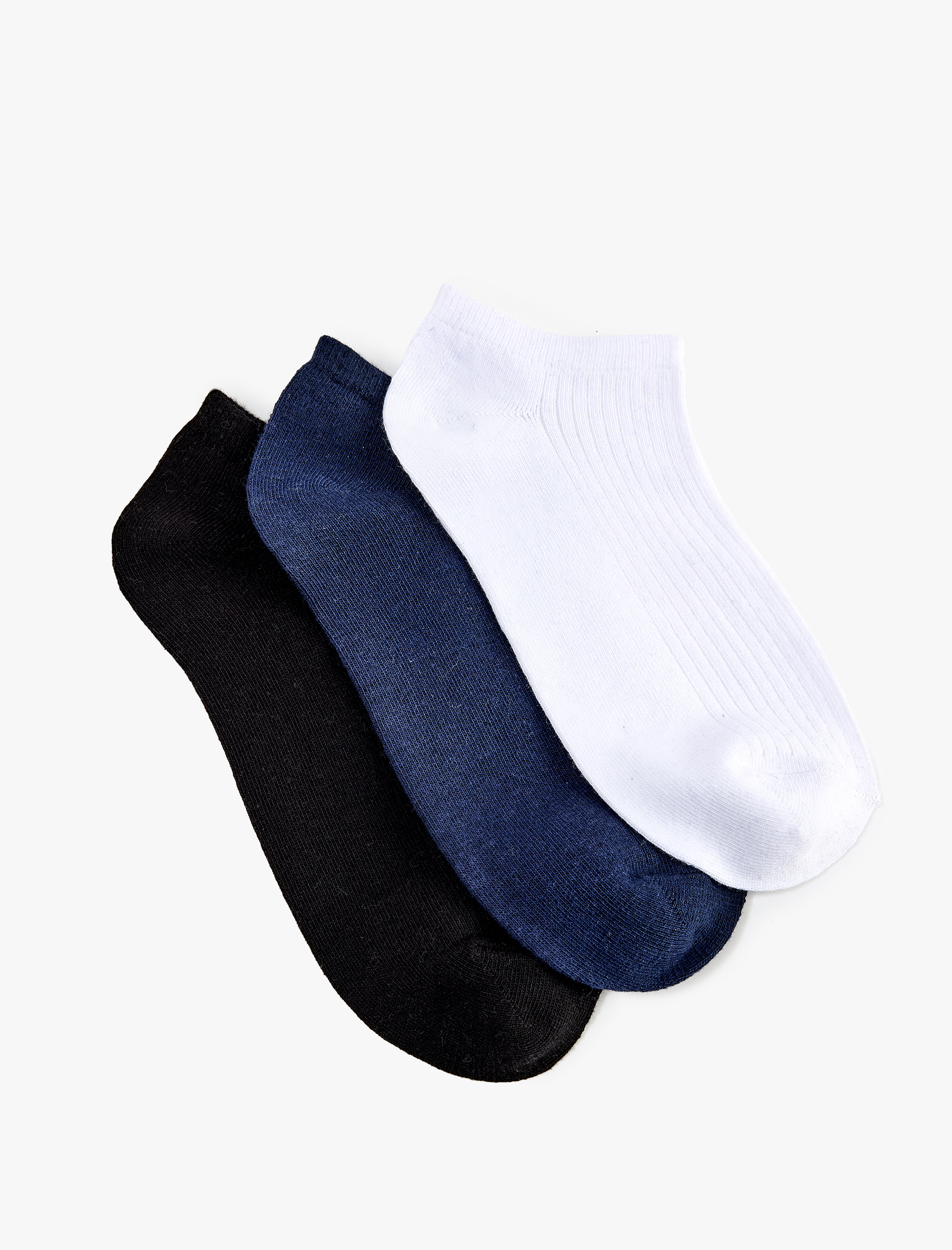  Erkek Çok Renkli Pamuklu 3'lü Patik Çorap Seti