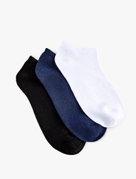 Çok Renkli Pamuklu 3'lü Patik Çorap Seti