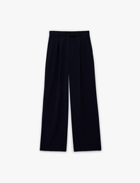 Krep Palazzo Yüksek Bel Kumaş Pantolon