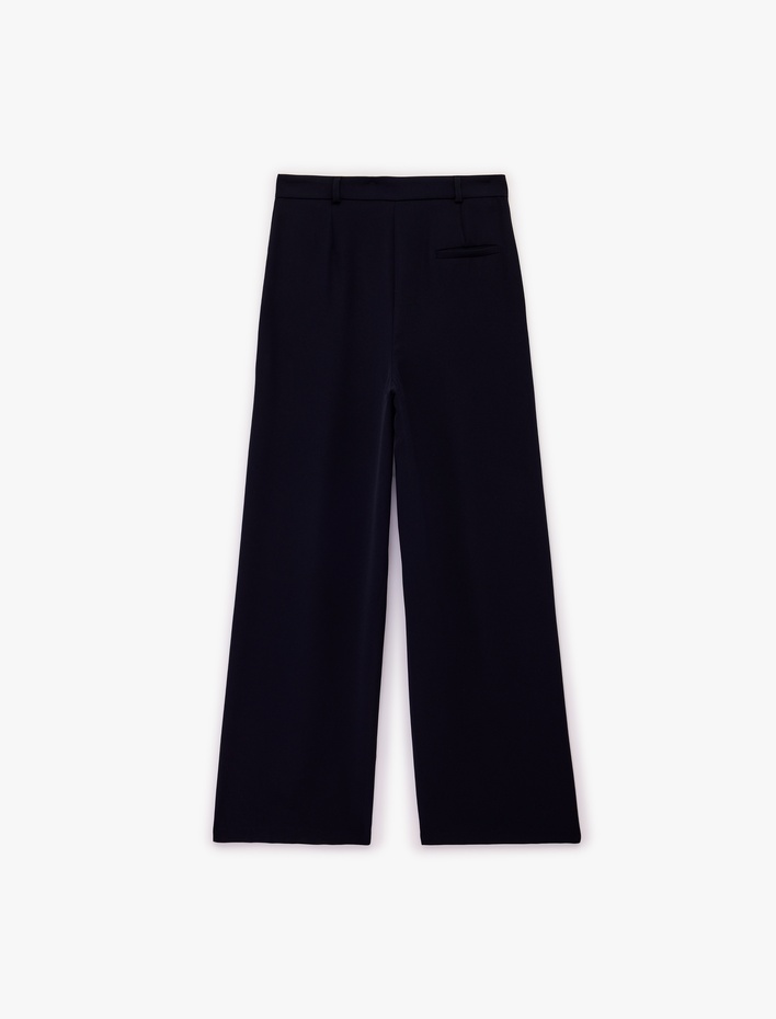  Krep Palazzo Yüksek Bel Kumaş Pantolon