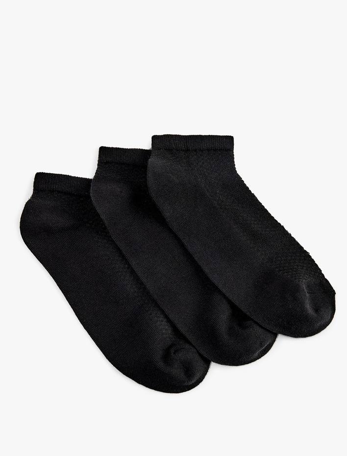 Erkek 3'lü Basic Pamuklu Patik Çorap Seti