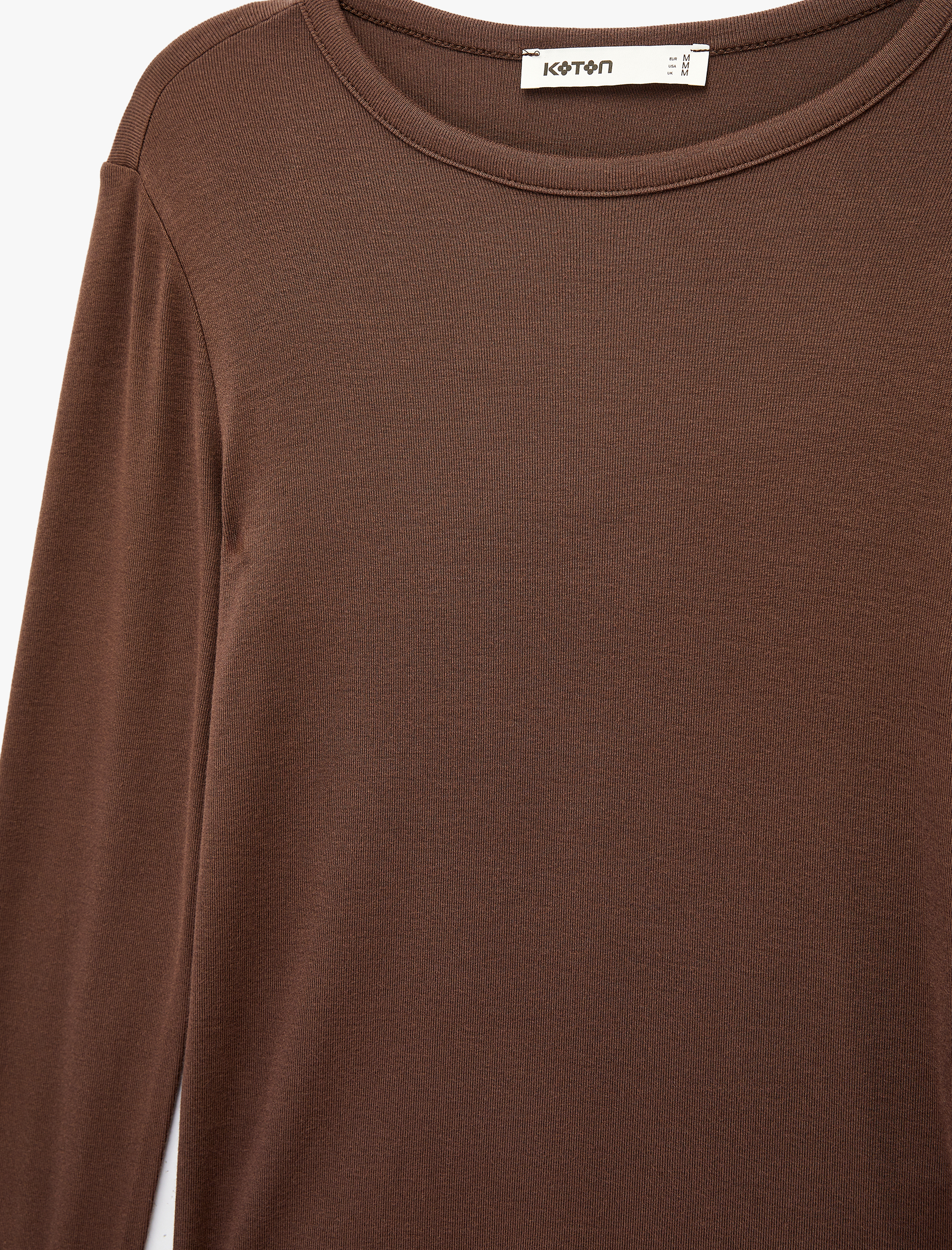   Slim Fit Uzun Kollu Bisiklet Yaka Basic Tişört