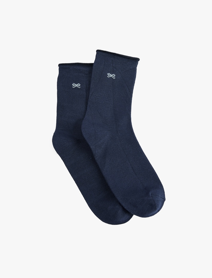 Kız Çocuk Kurdele Baskılı Viskon Soket Çorap