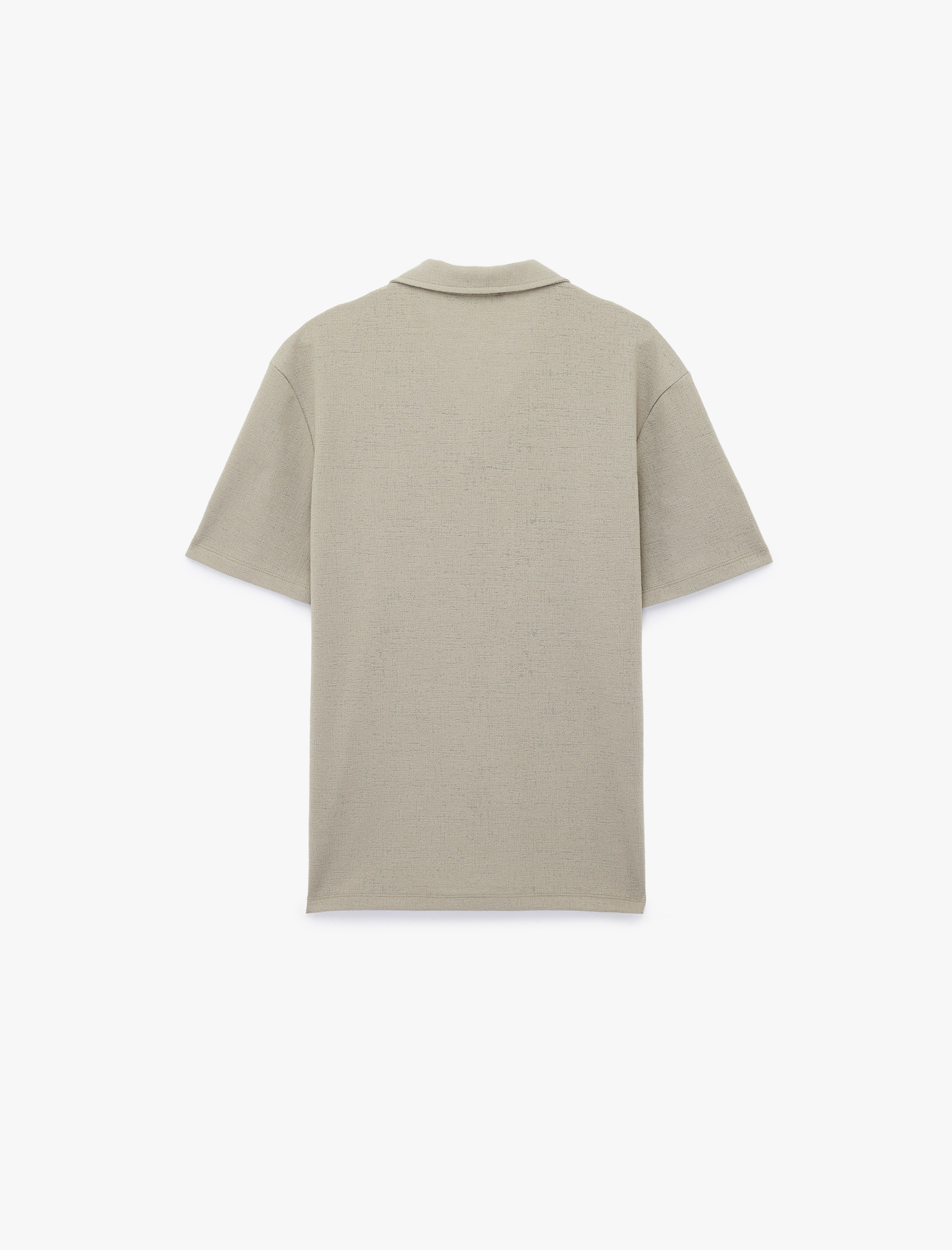   Regular Fit Kısa Kollu Dokulu Polo Yaka Tişört