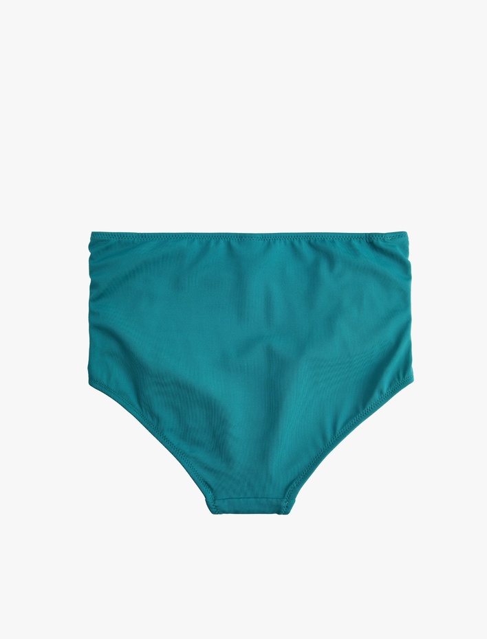  Drape Detaylı Yüksek Bel Toparlayıcı Bikini Altı