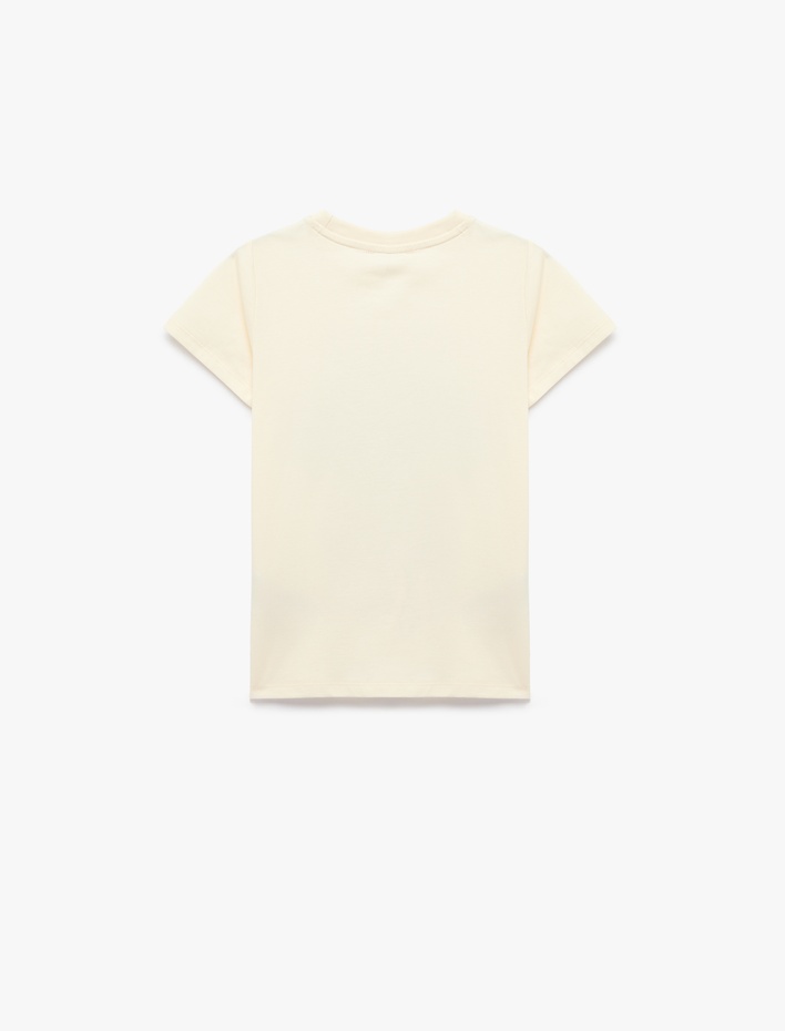 Kız Çocuk Pamuklu Uzun Kollu Bisiklet Yaka Köpek Baskılı Tişört