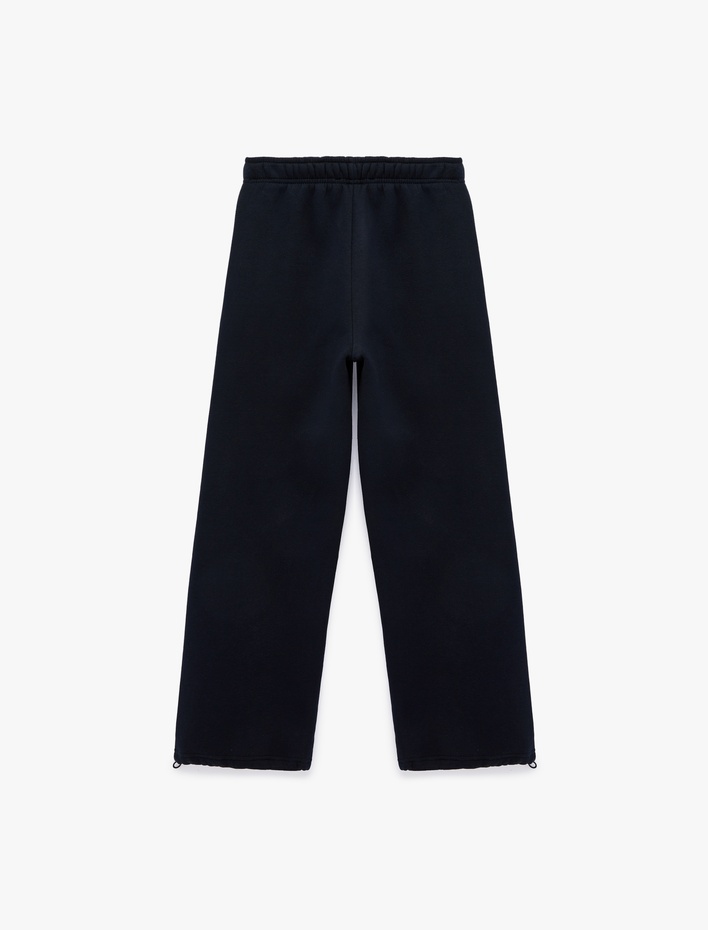  Şardonlu Beli Lastikli Rahat Kalıp Geniş Paça Eşofman Altı