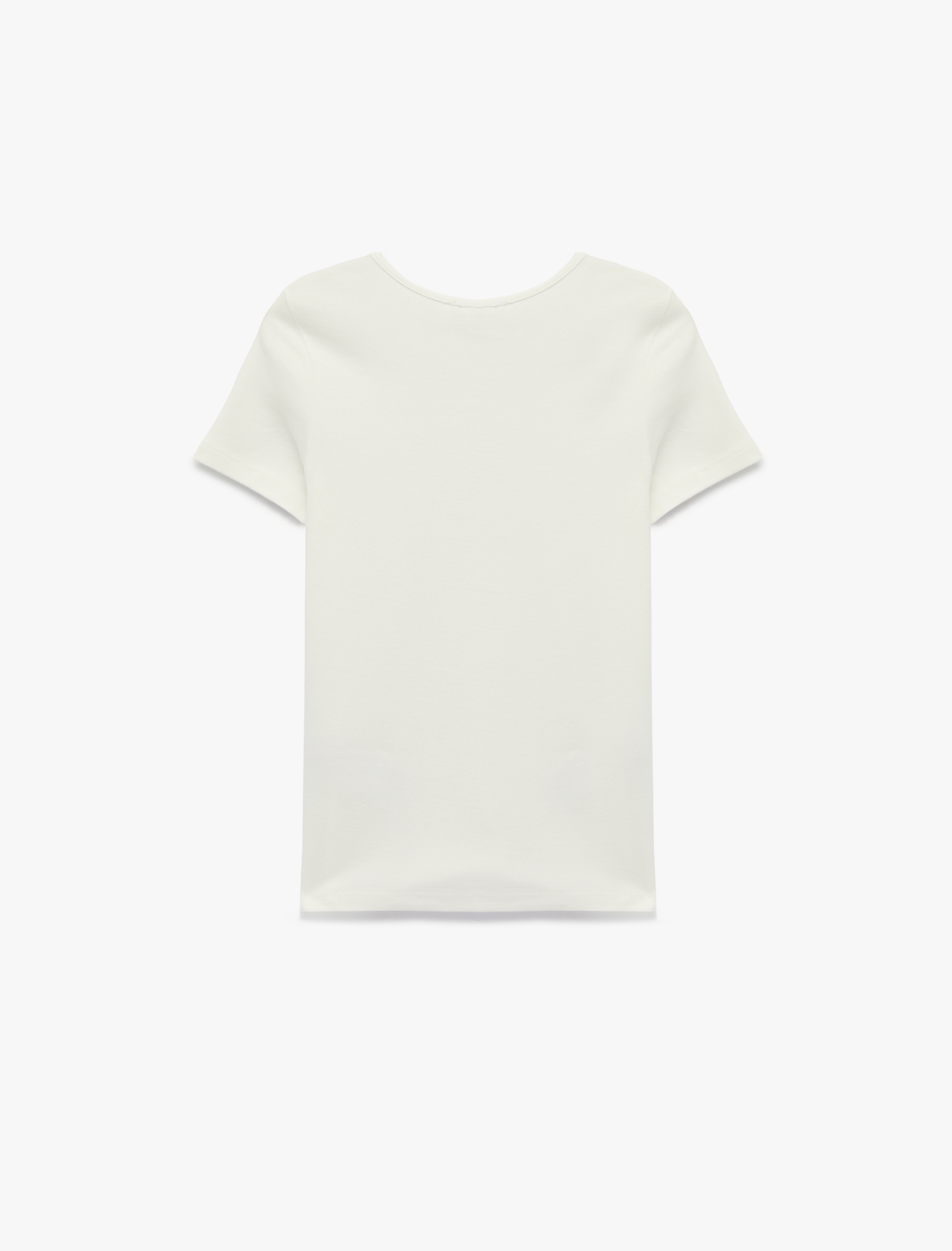   Slim Fit Kısa Kollu Bisiklet Yaka Baskılı Pamuklu Tişört