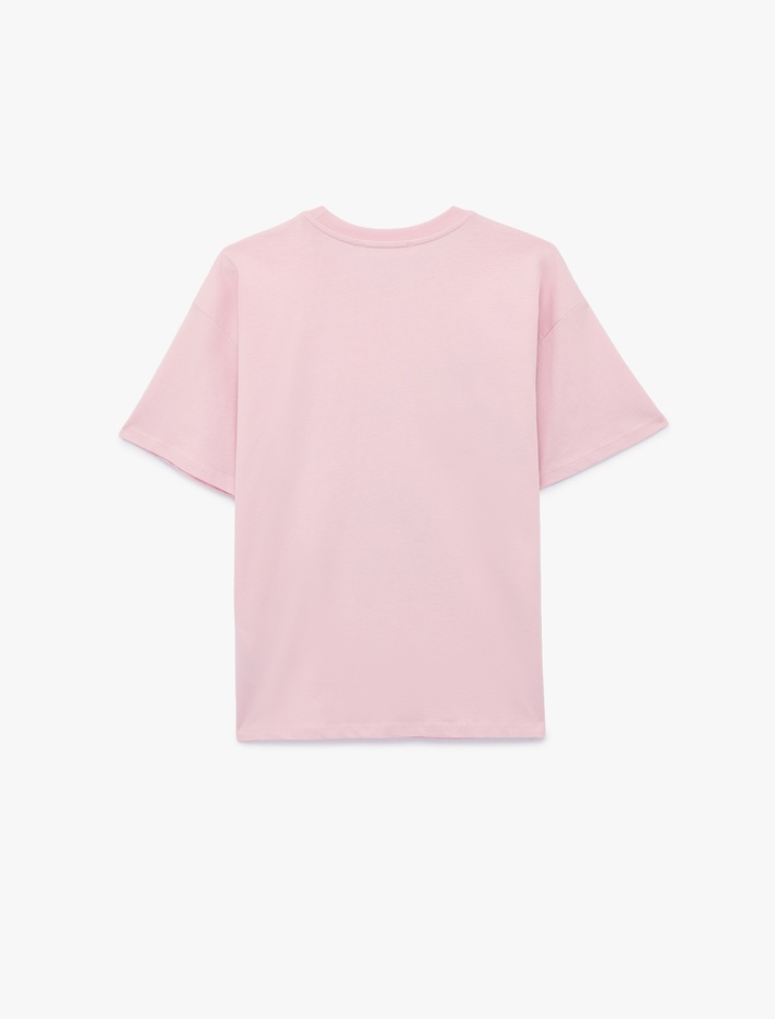  Pamuklu Kısa Kollu Baskılı Bisiklet Yaka Tişört