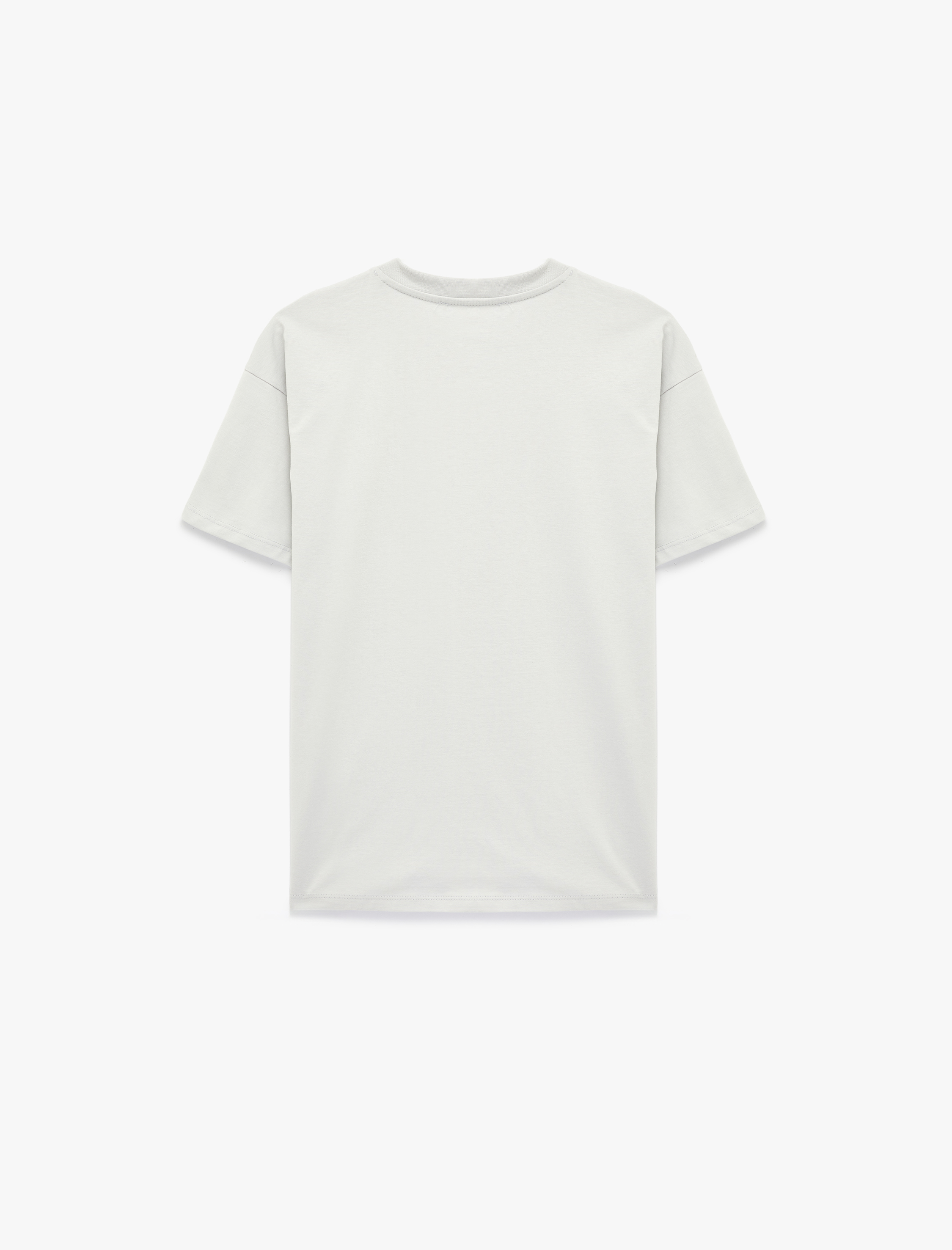   Baskılı Rahat Kalıp Kısa Kollu Bisiklet Yaka Pamuklu Tişört