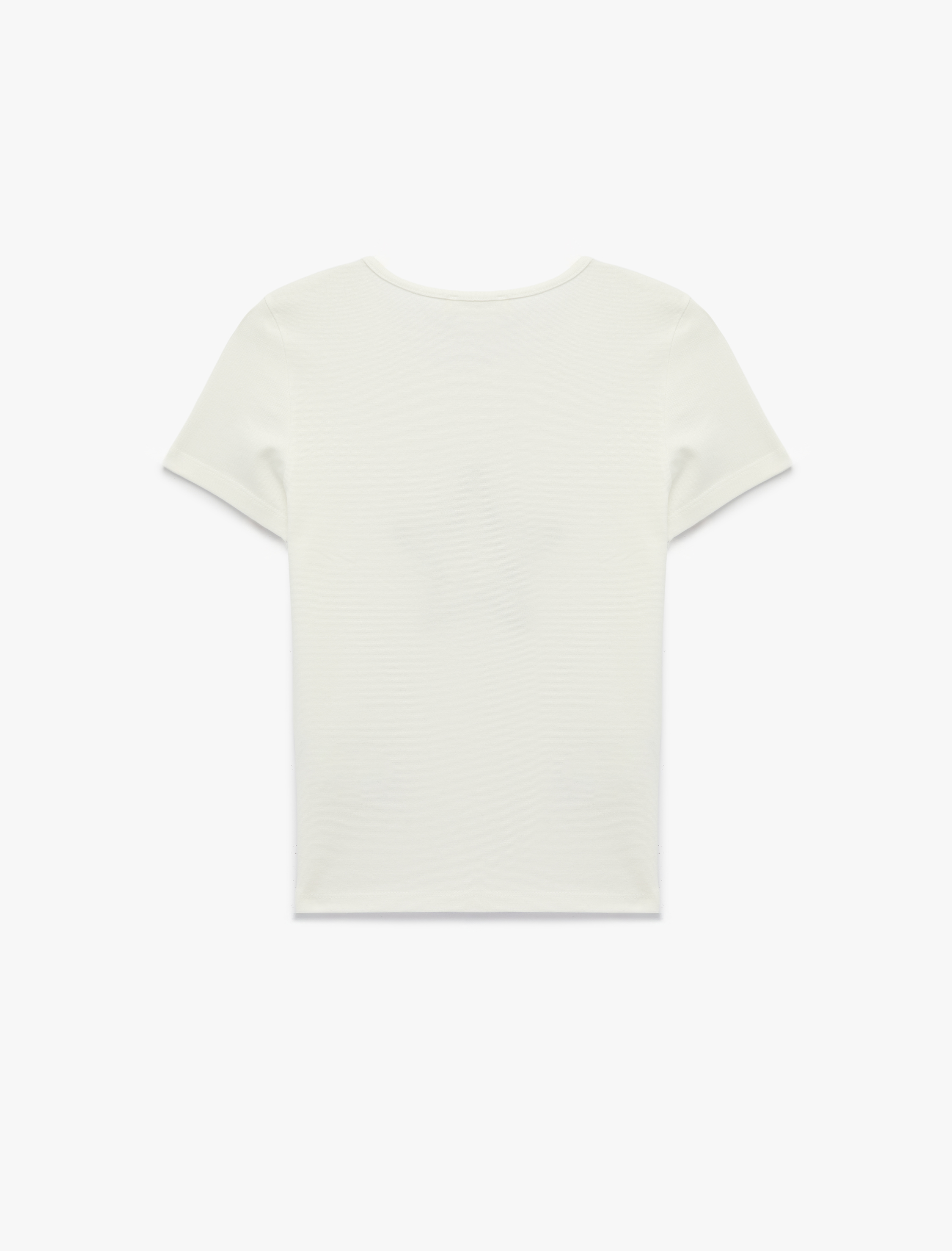   Baskılı Kısa Kollu Bisiklet Yaka Pamuklu Tişört