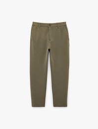 Regular Fit Düğmeli Cepli Duble Paça Pantolon