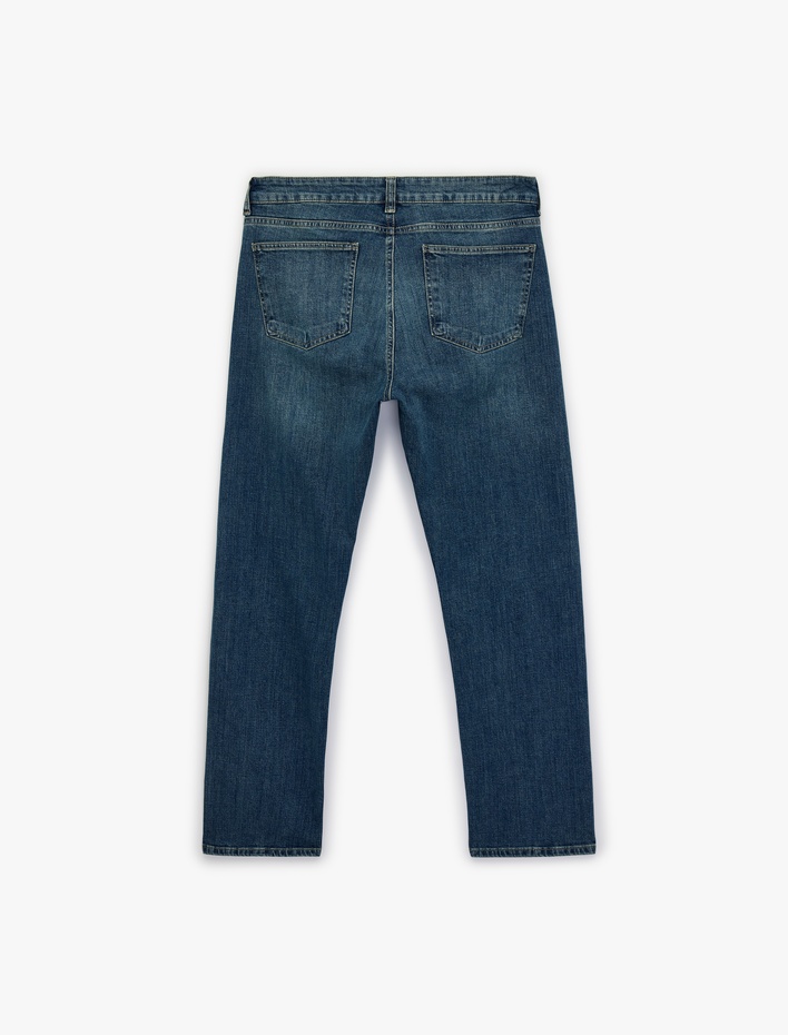  Pamuklu Normal Bel Straight Fit Jean Pantolon - Mark Jean