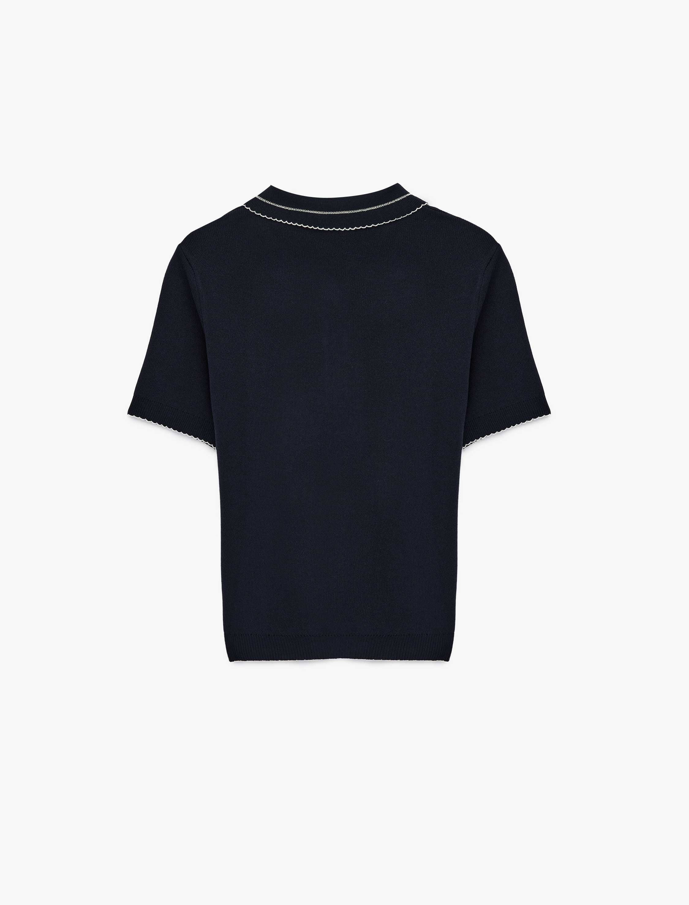   Regular Fit Kısa Kollu Bebe Yaka Triko Kazak