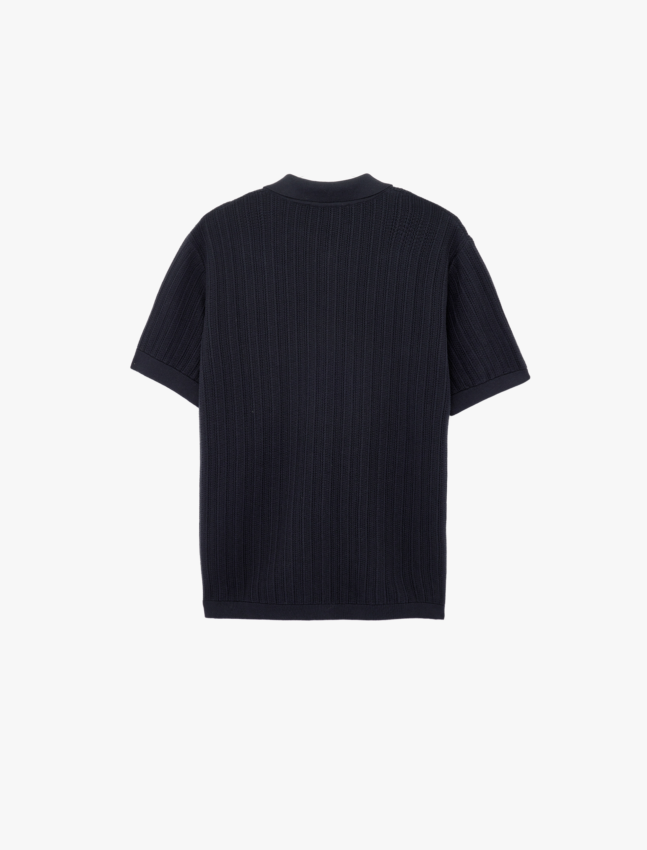   Regular Fit Dokulu Pamuklu Polo Yaka Kısa Kollu Düğmeli Triko Tişört