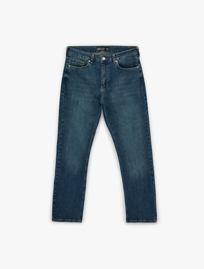  Pamuklu Normal Bel Straight Fit Jean Pantolon - Mark Jean