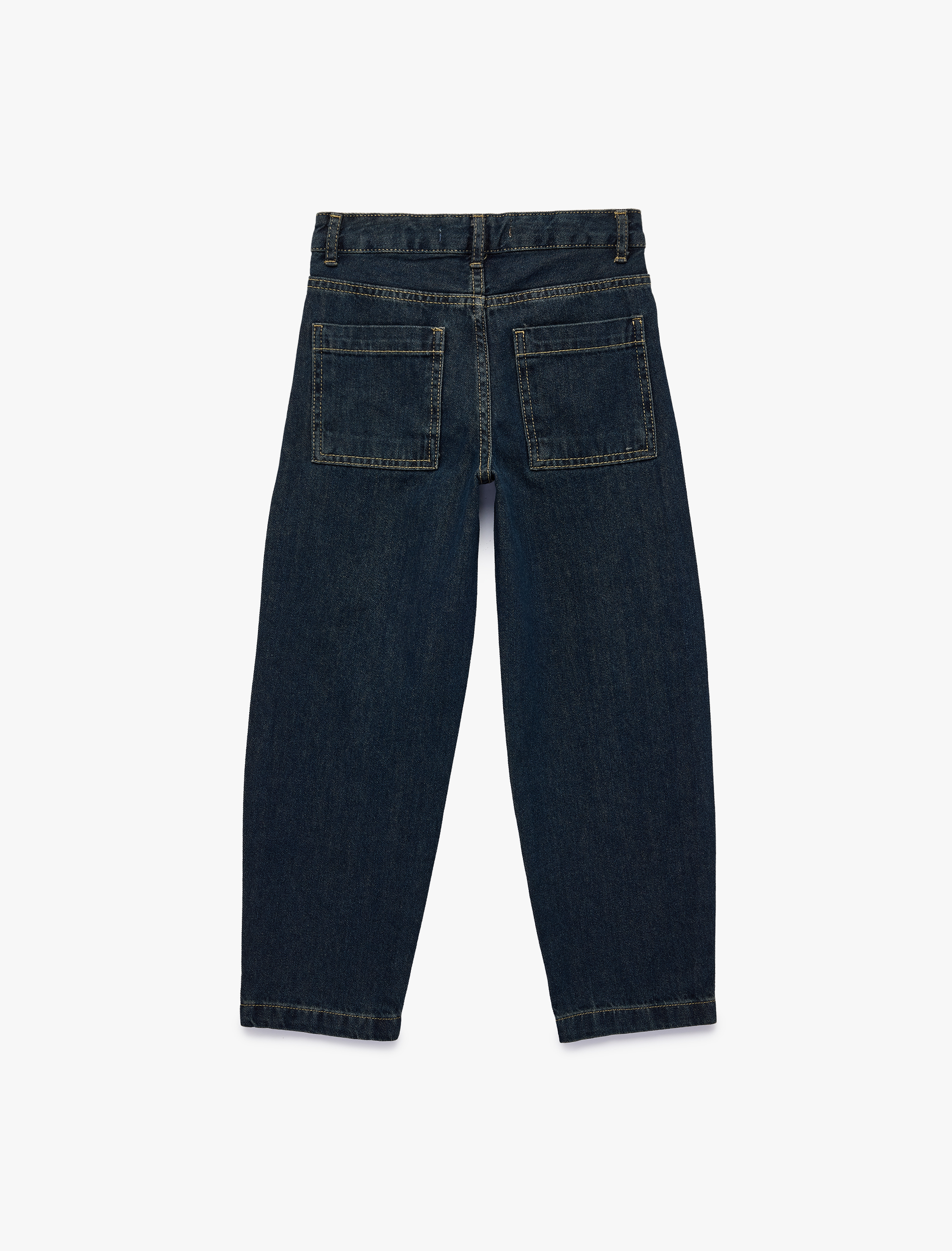  Erkek Çocuk Beli Ayarlanabilir Lastikli Pamuklu Cepli Denim Pantolon