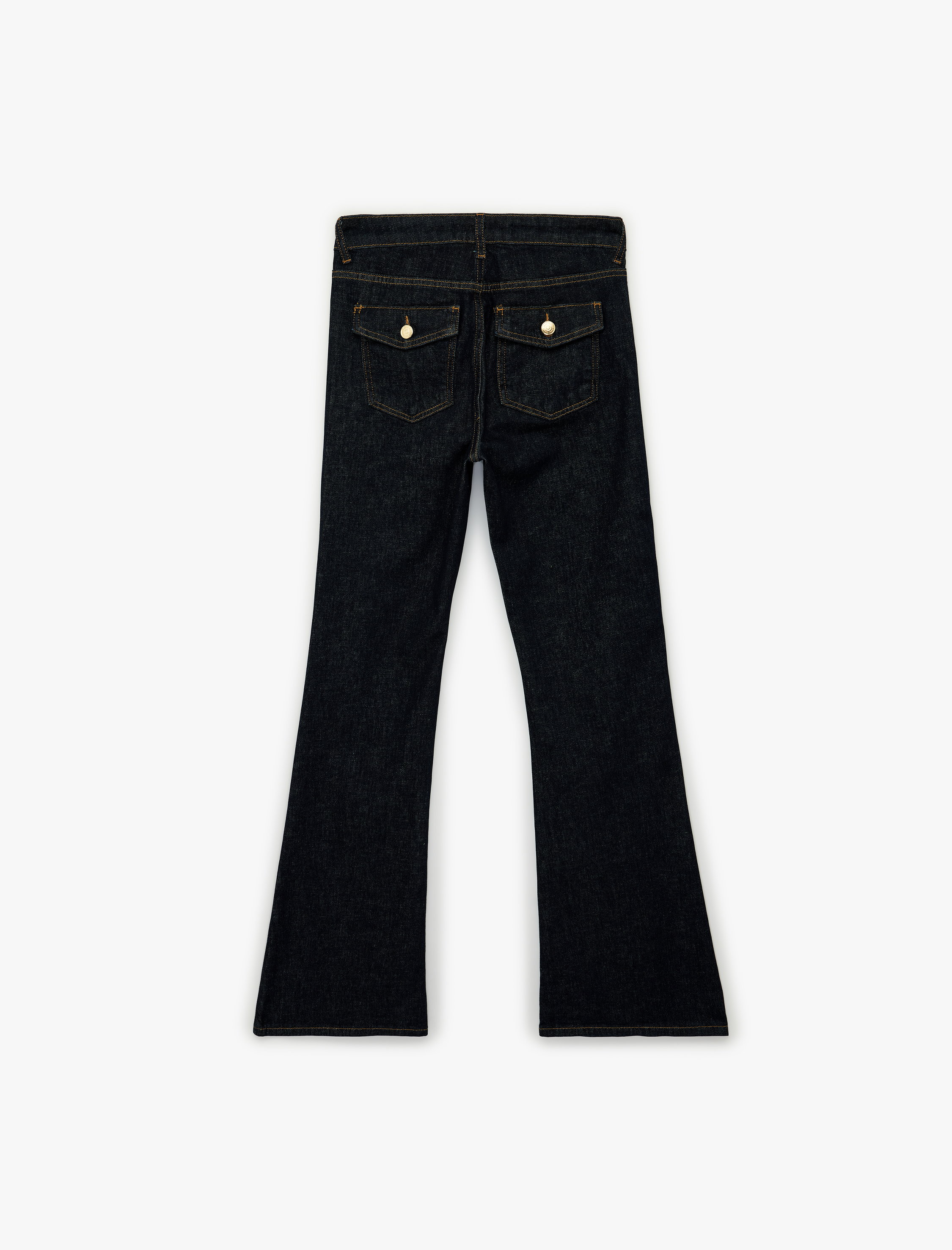   Normal Bel Dar Kesim İspanyol Paça Jean Pantolon - Flare Jeans