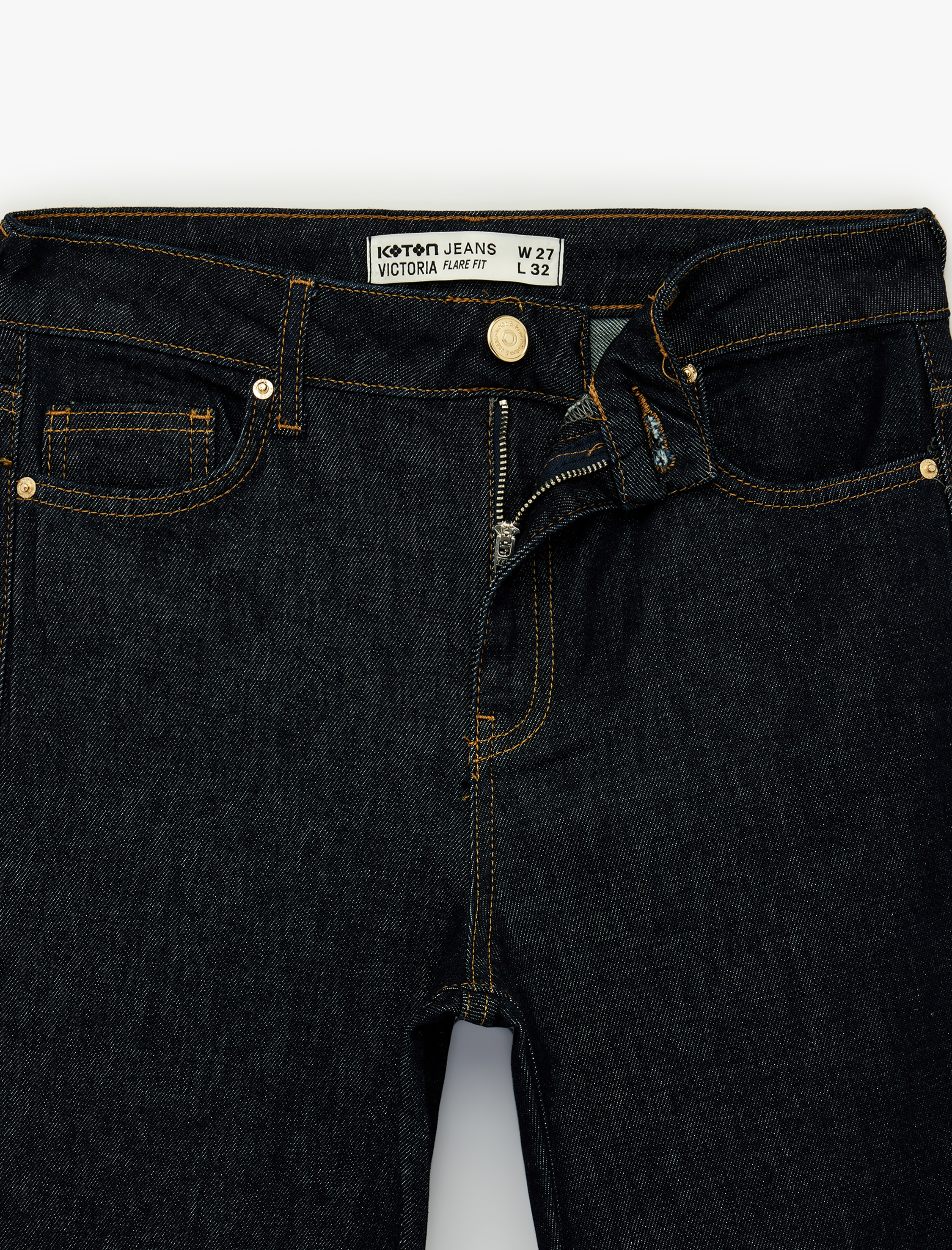   Normal Bel Dar Kesim İspanyol Paça Jean Pantolon - Flare Jeans