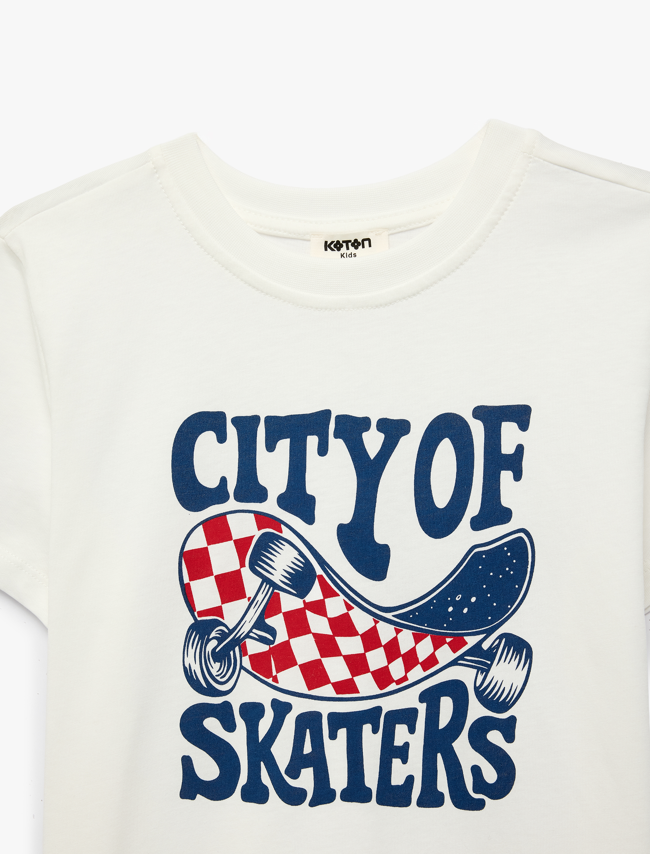  Erkek Çocuk Pamuklu Bisiklet Yaka Kısa Kollu Kaykay Temalı Baskılı Tişört