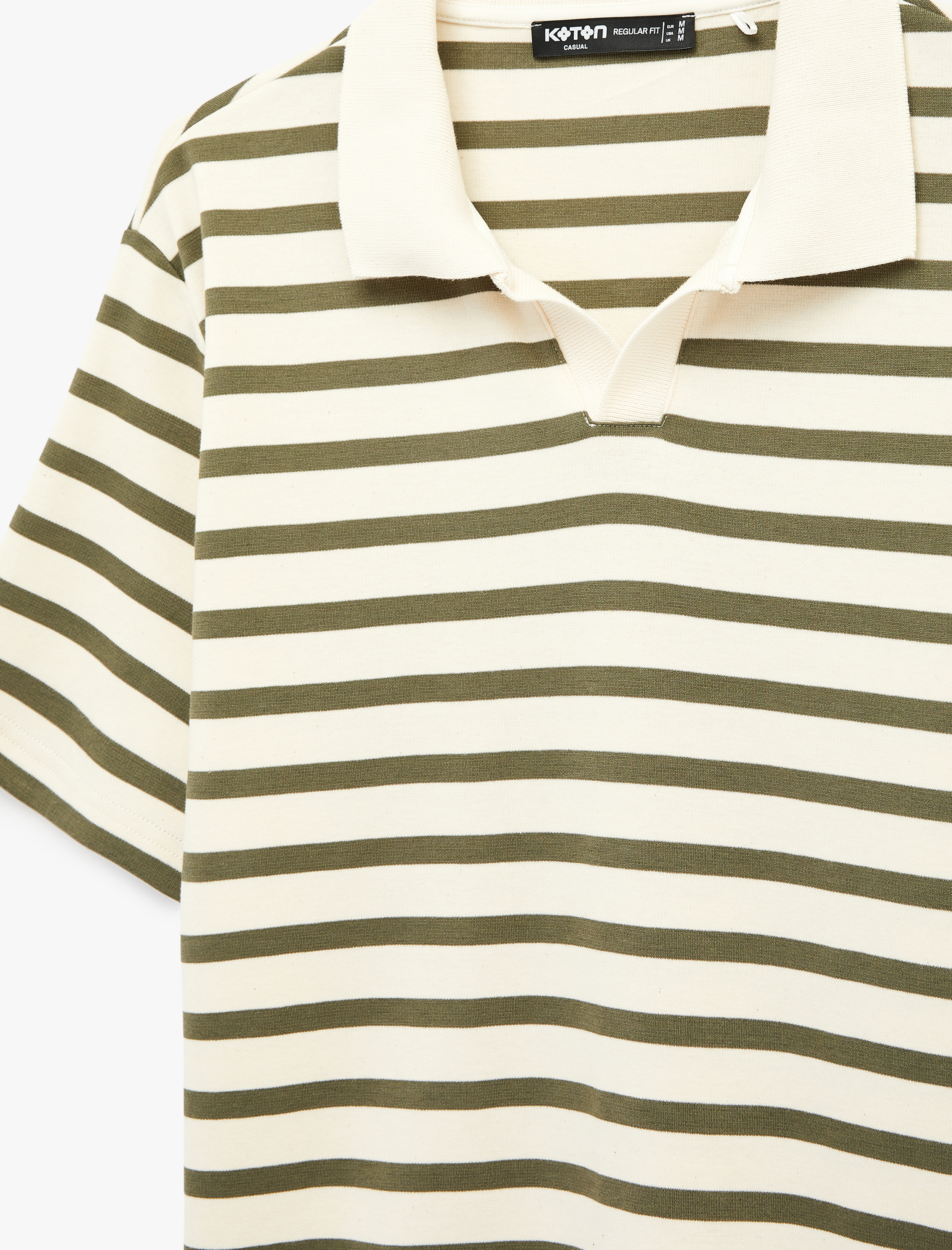   Regular Fit Kısa Kollu Polo Yaka Çizgili Tişört