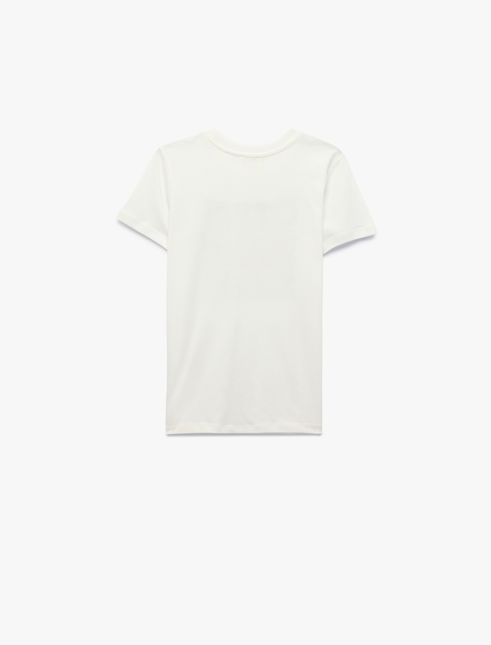 Erkek Çocuk Pamuklu Bisiklet Yaka Kısa Kollu Kaykay Temalı Baskılı Tişört