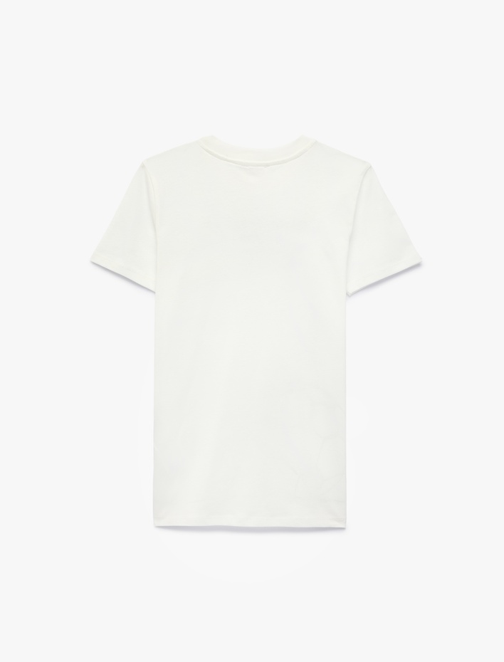 Erkek Çocuk Pamuklu Bisiklet Yaka Kısa Kollu Futbol Temalı Baskılı Tişört