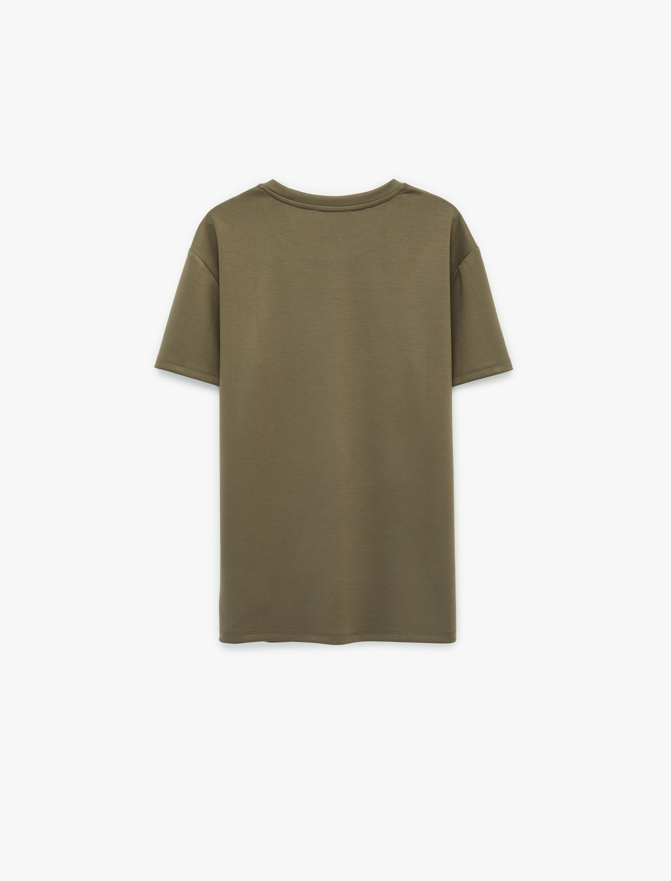   Kısa Kollu Bisiklet Yaka Viskon Karışımlı Rahat Kalıp Baskılı Spor Tişört