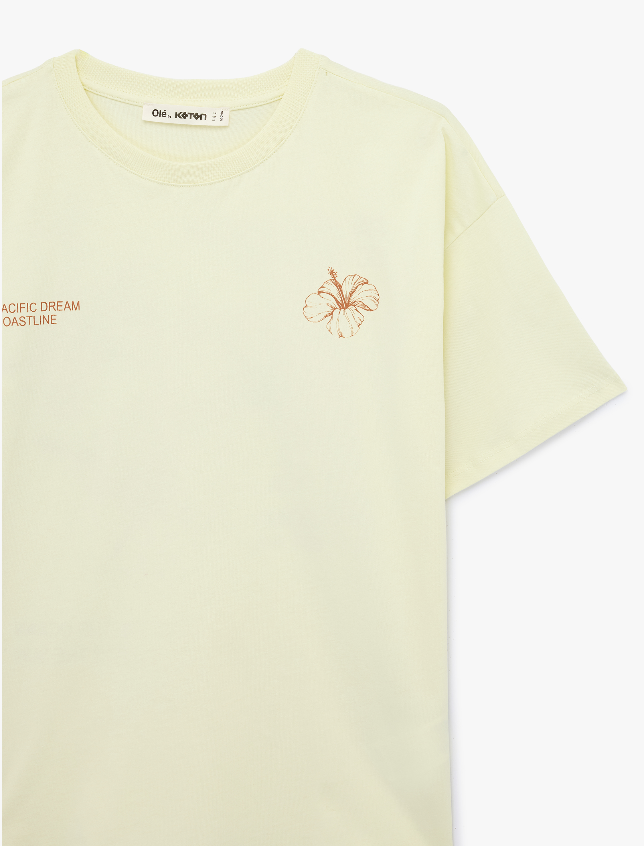   Rahat Kalıp Kısa Kollu Bisiklet Yaka Pamuklu Baskılı Tişört