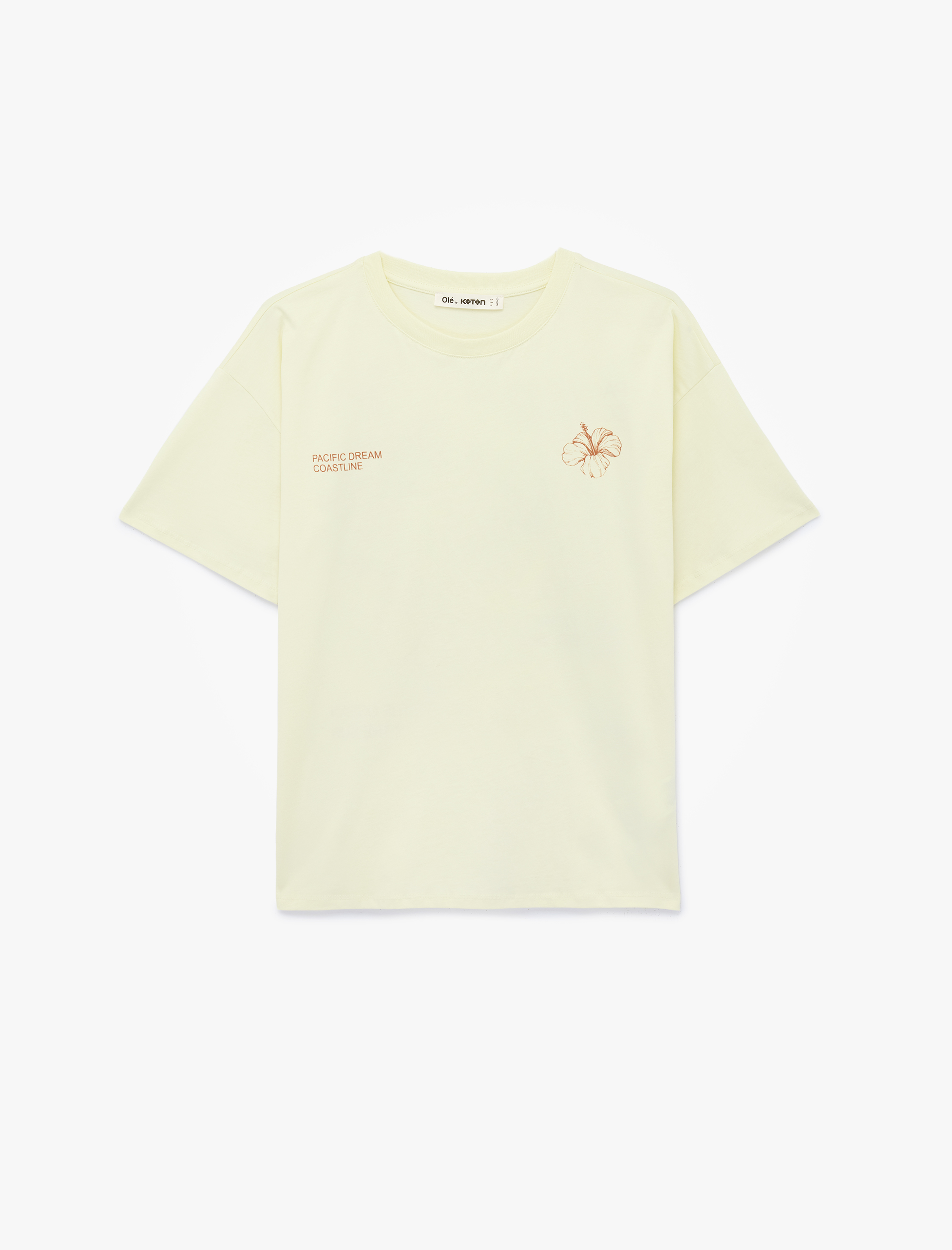   Rahat Kalıp Kısa Kollu Bisiklet Yaka Pamuklu Baskılı Tişört