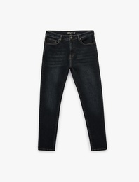 Normal Bel Pamuklu Slim Fit Jean Pantolon - Brad Jean