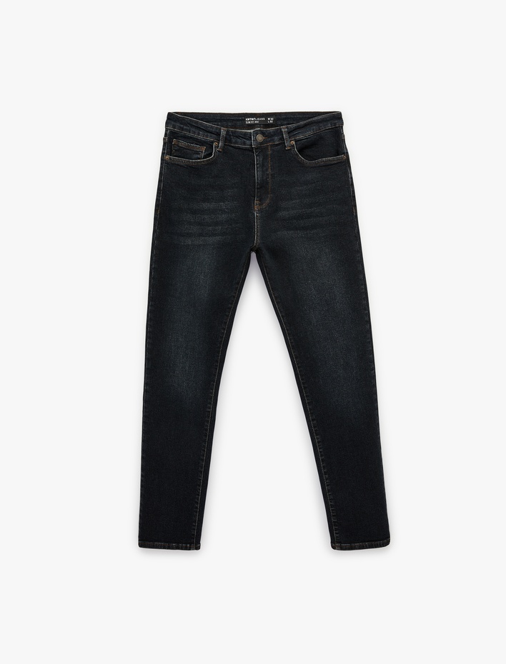 Normal Bel Pamuklu Slim Fit Jean Pantolon - Brad Jean