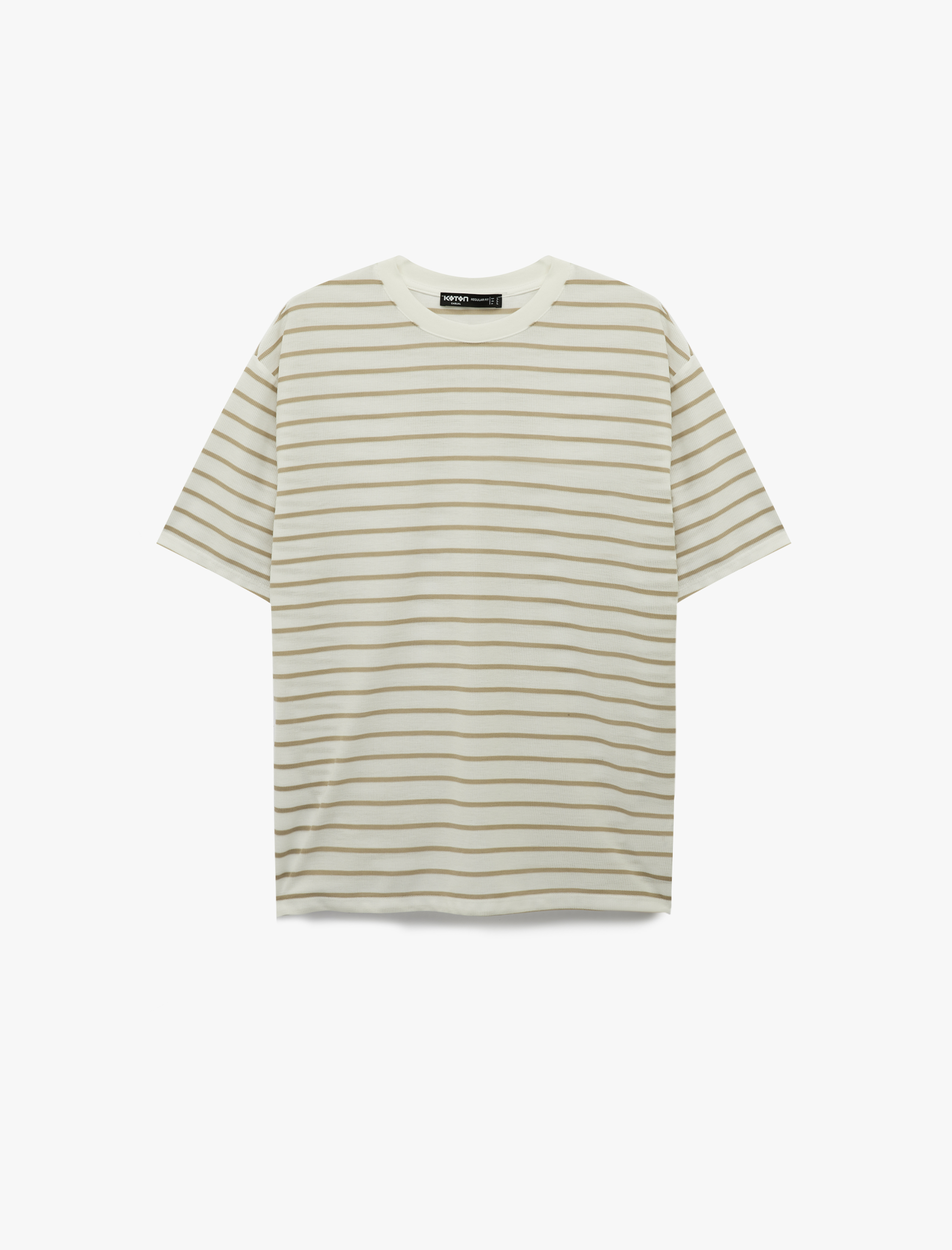   Bisiklet Yaka Regular Fit Kısa Kollu Çizgili Tişört