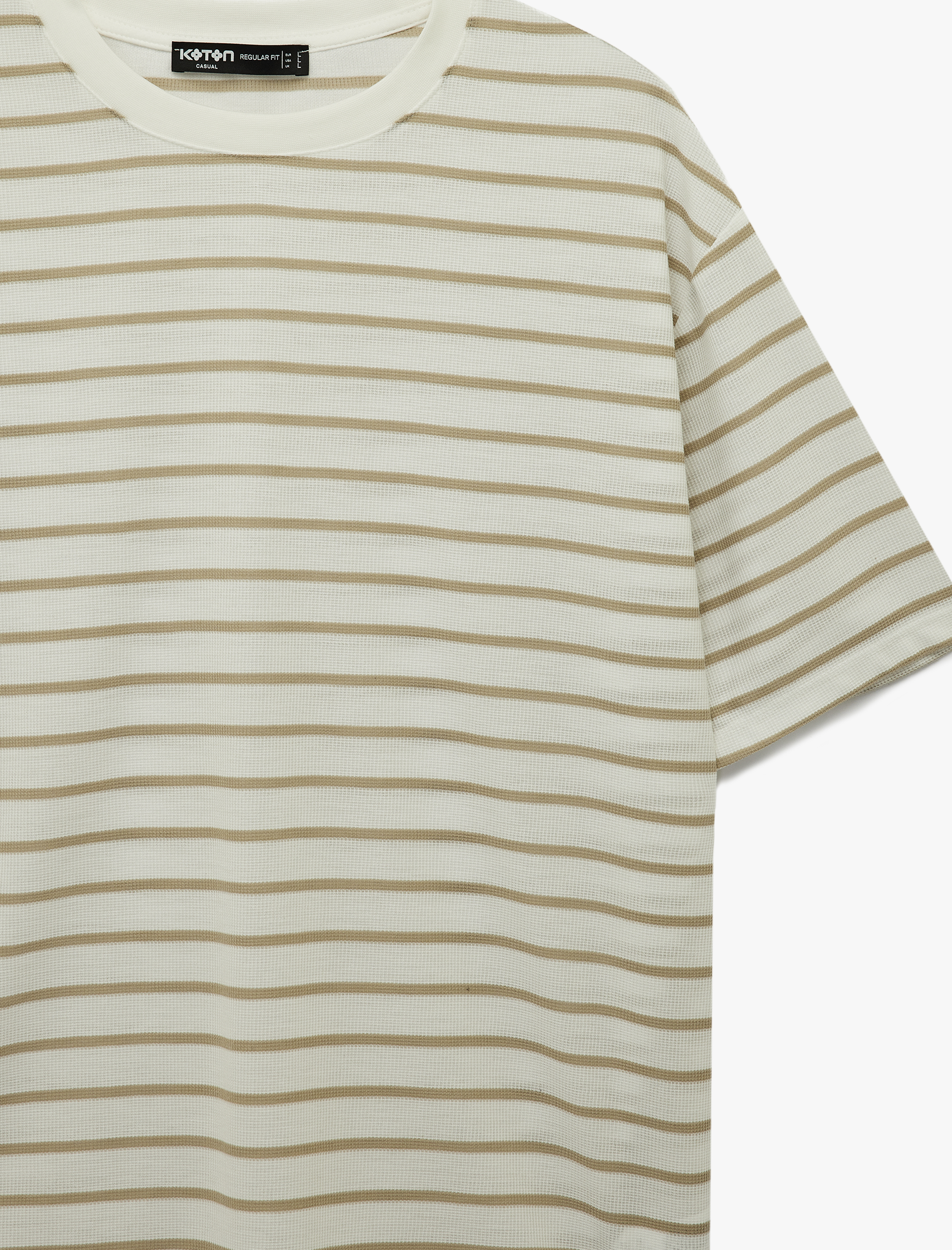   Bisiklet Yaka Regular Fit Kısa Kollu Çizgili Tişört