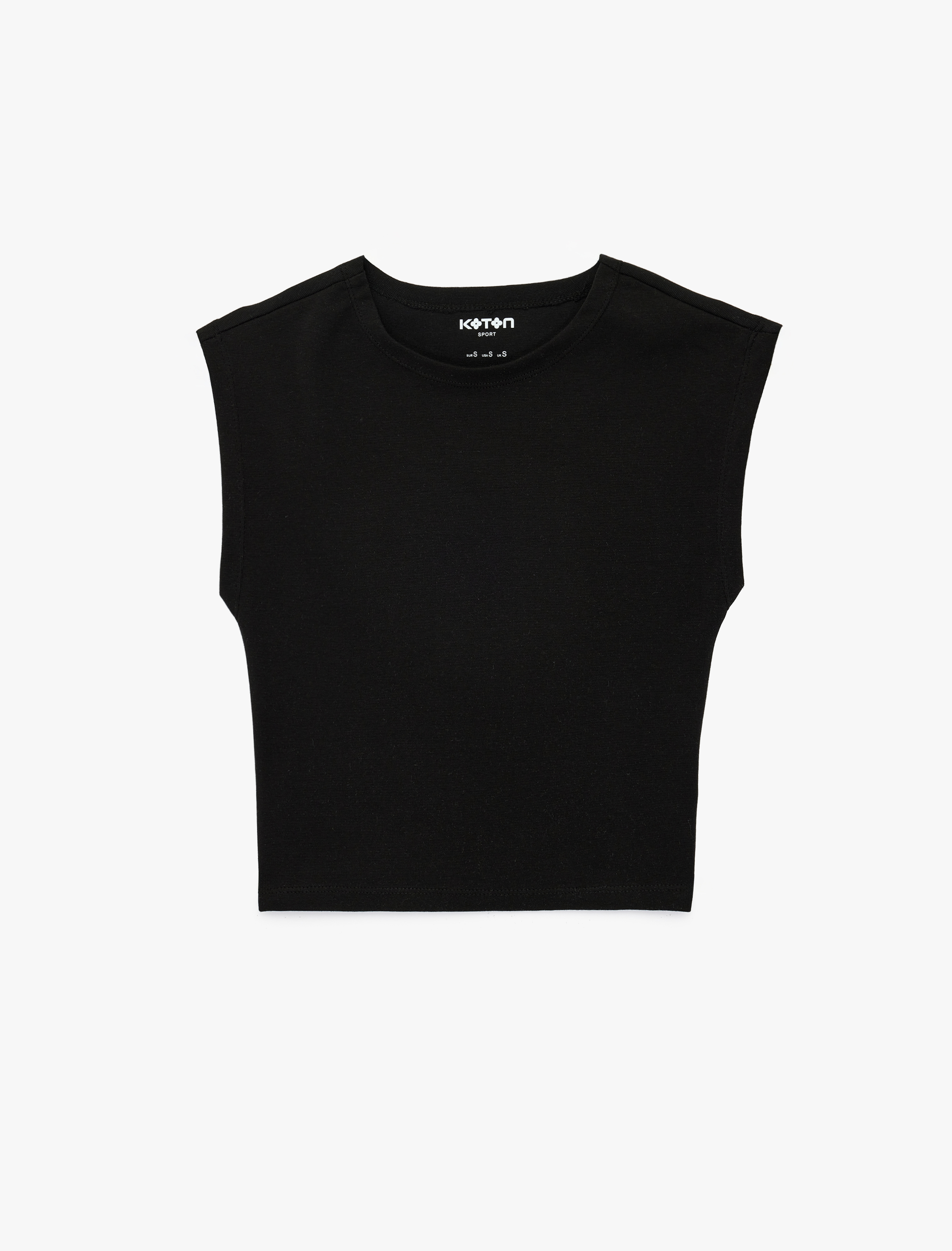   Rahat Kalıp Kolsuz Bisiklet Yaka Pamuklu Spor Tişört