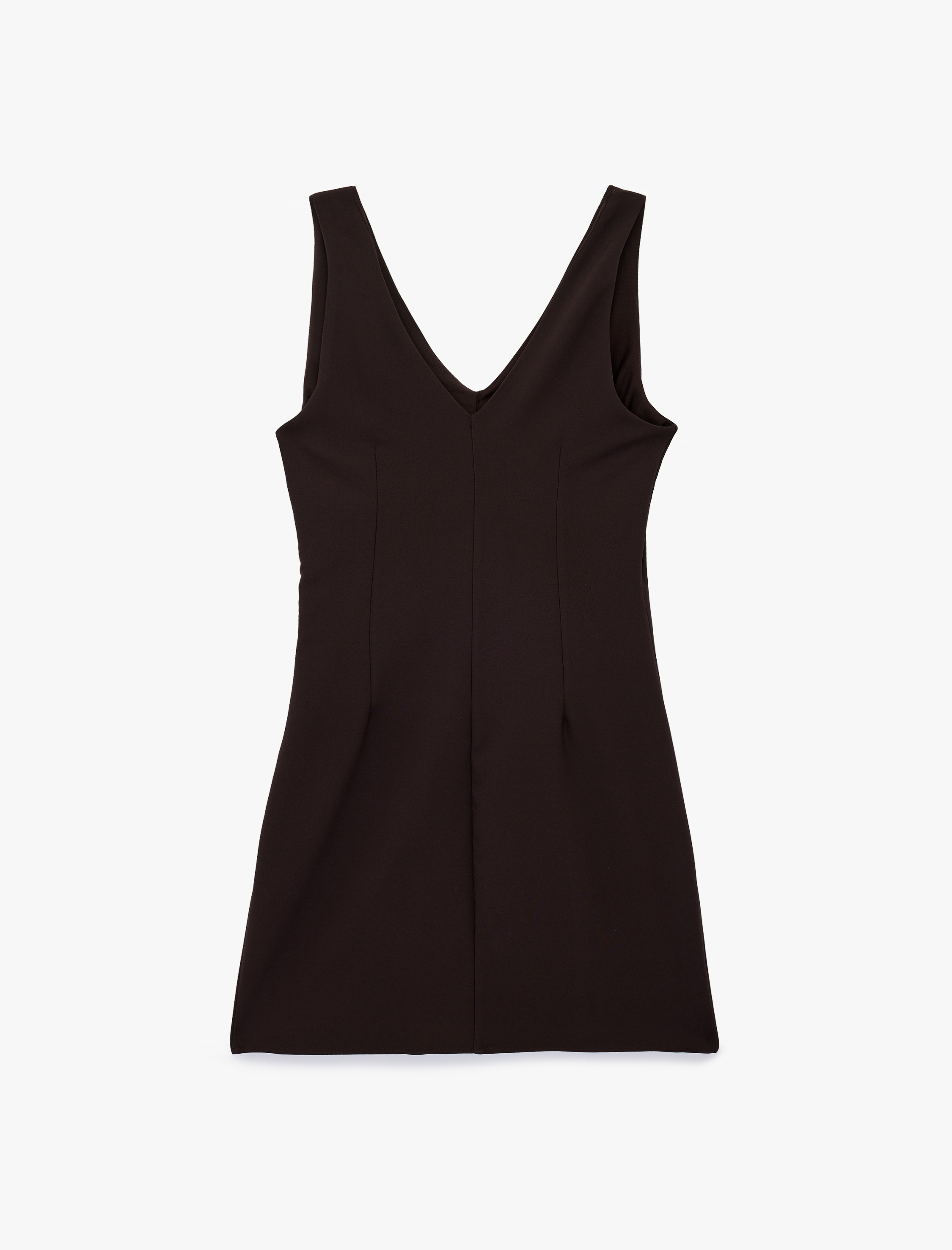   Slim Fit A Kesim Kolsuz V Yaka Mini Elbise