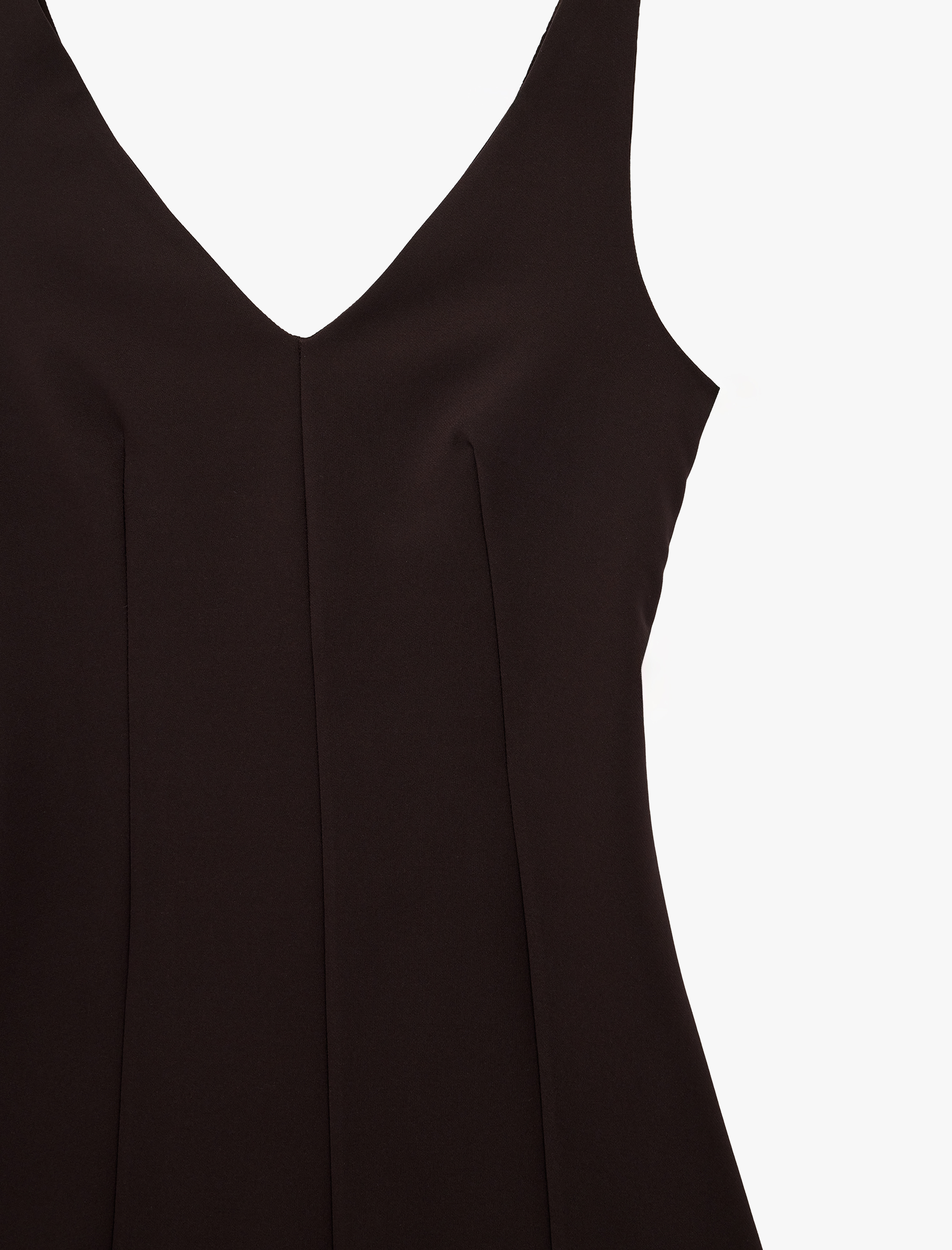   Slim Fit A Kesim Kolsuz V Yaka Mini Elbise