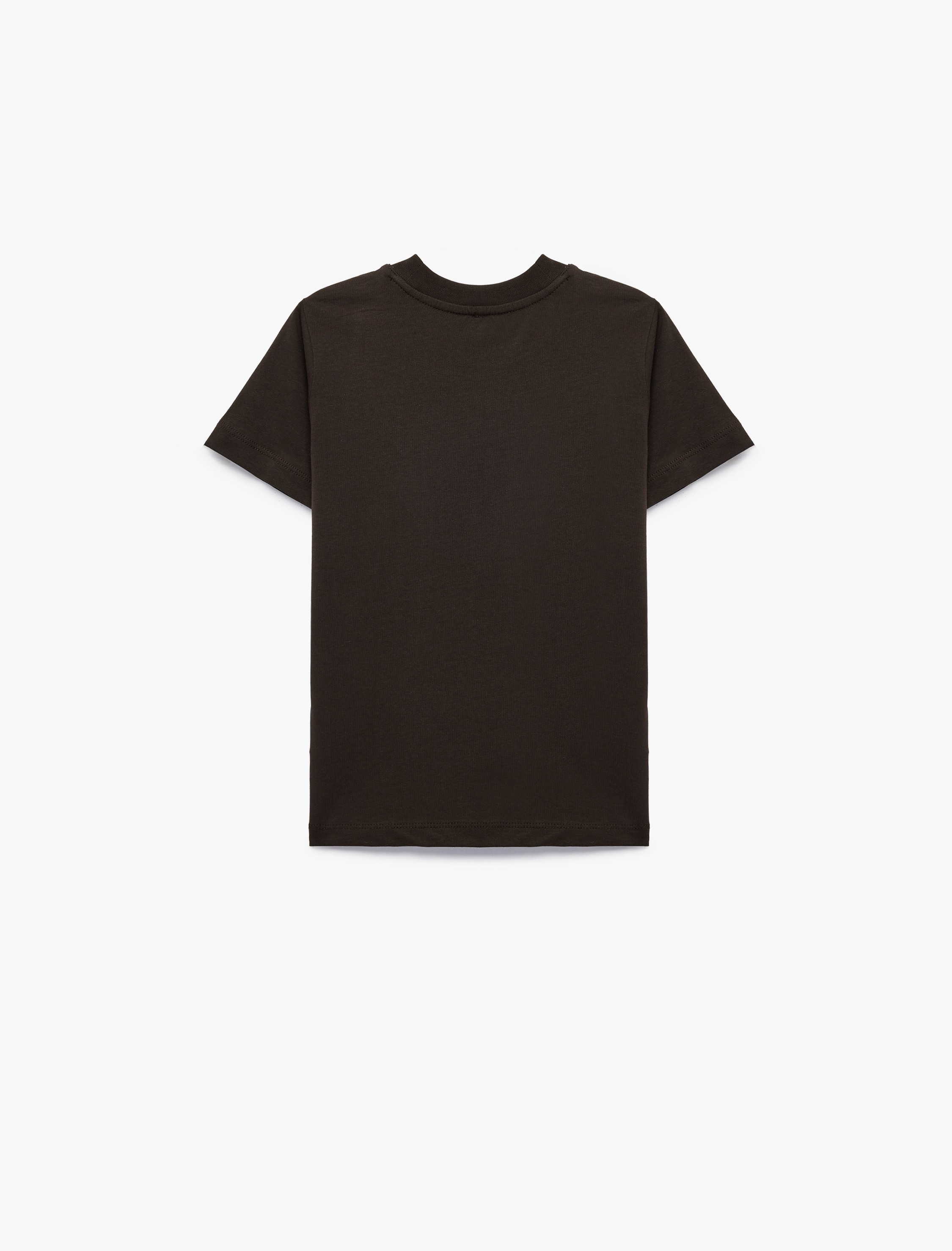  Erkek Çocuk Pamuklu Bisiklet Yaka Kısa Kollu Baskı Detaylı Tişört