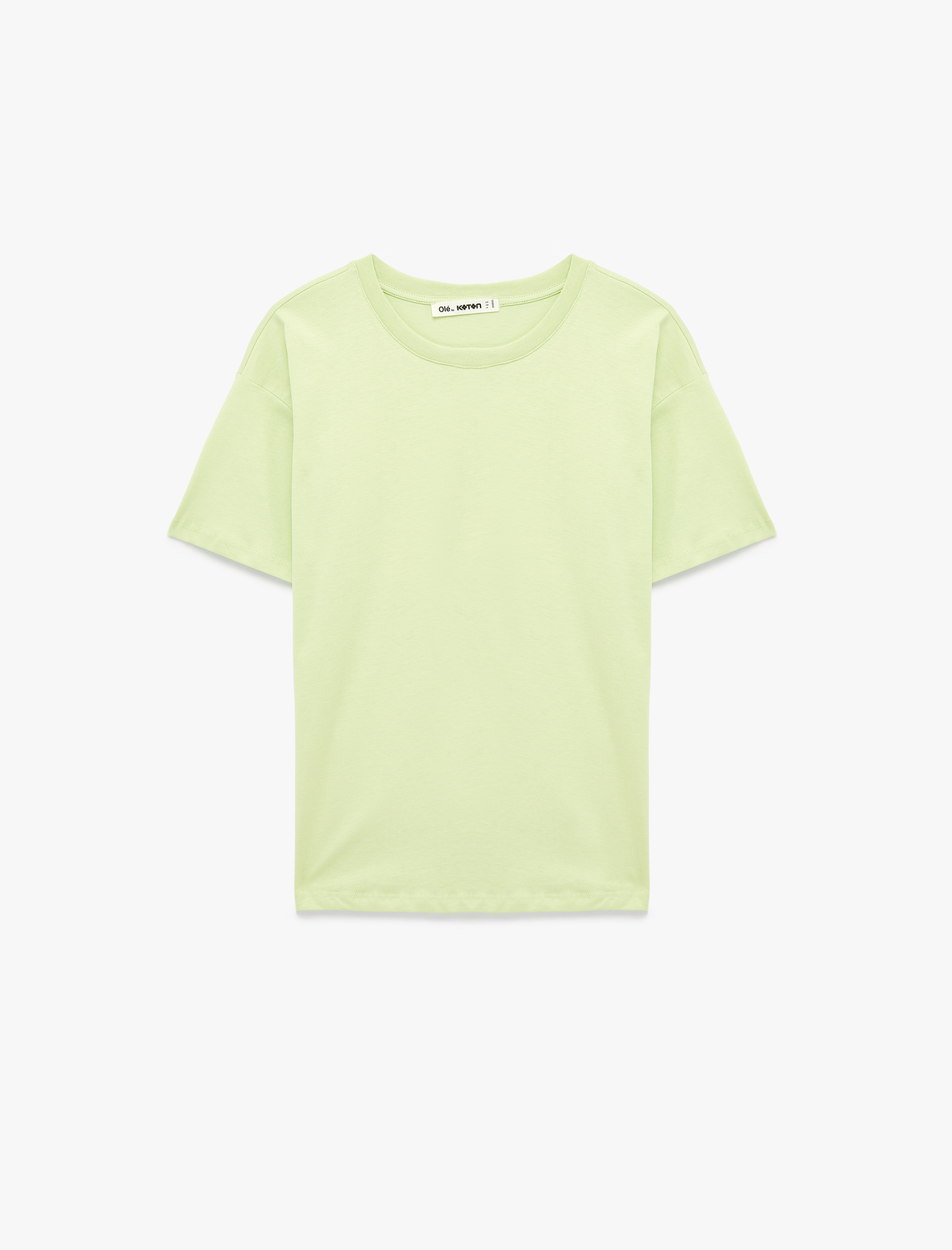   Rahat Kalıp Kısa Kollu Bisiklet Yaka Pamuklu Basic Tişört