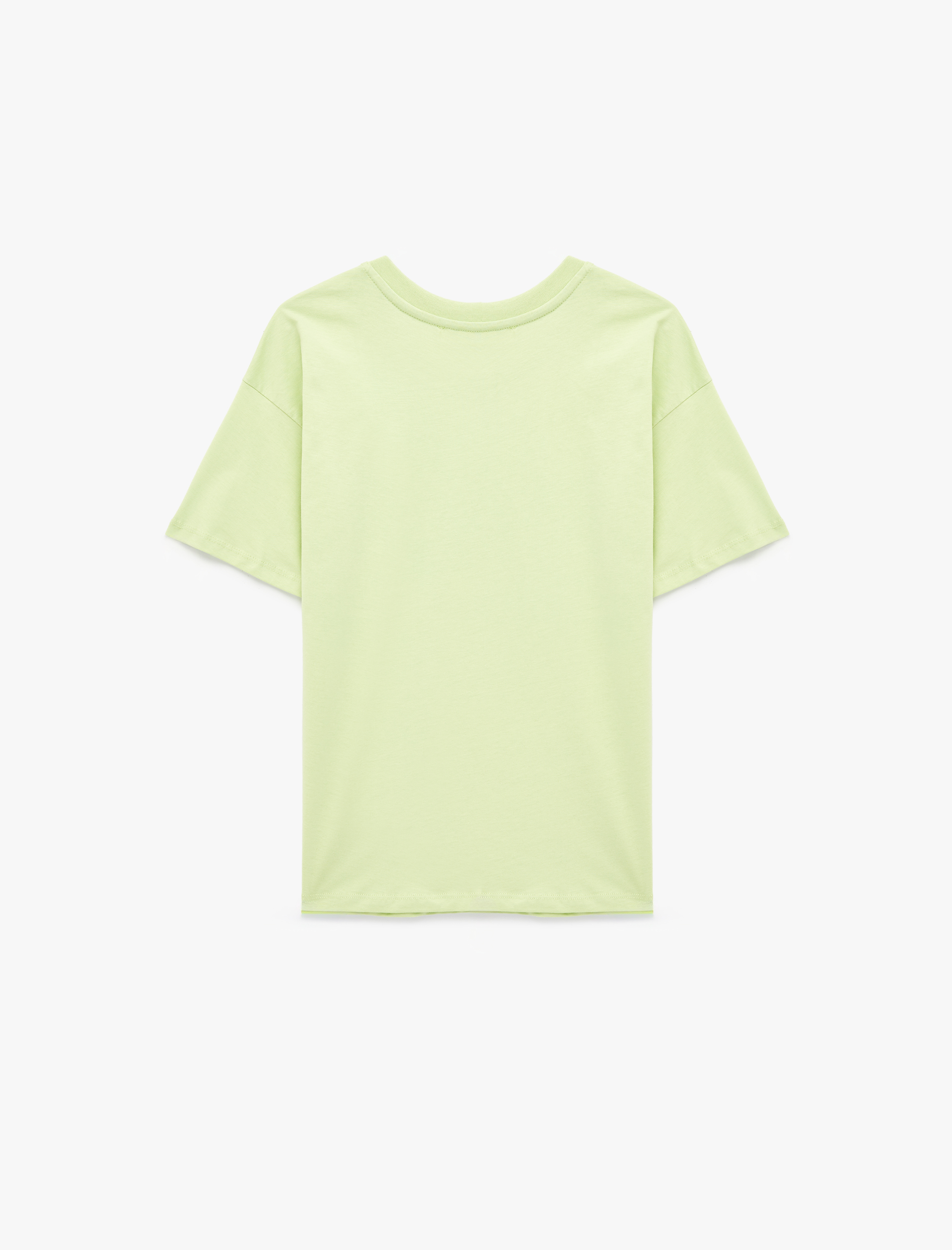   Rahat Kalıp Kısa Kollu Bisiklet Yaka Pamuklu Basic Tişört