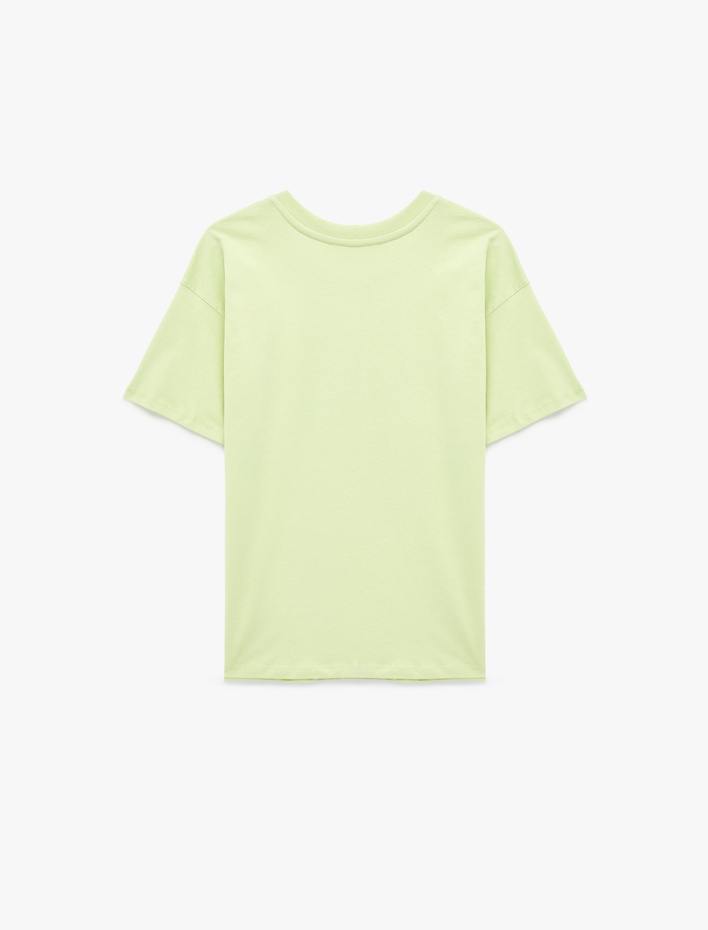  Rahat Kalıp Kısa Kollu Bisiklet Yaka Pamuklu Basic Tişört