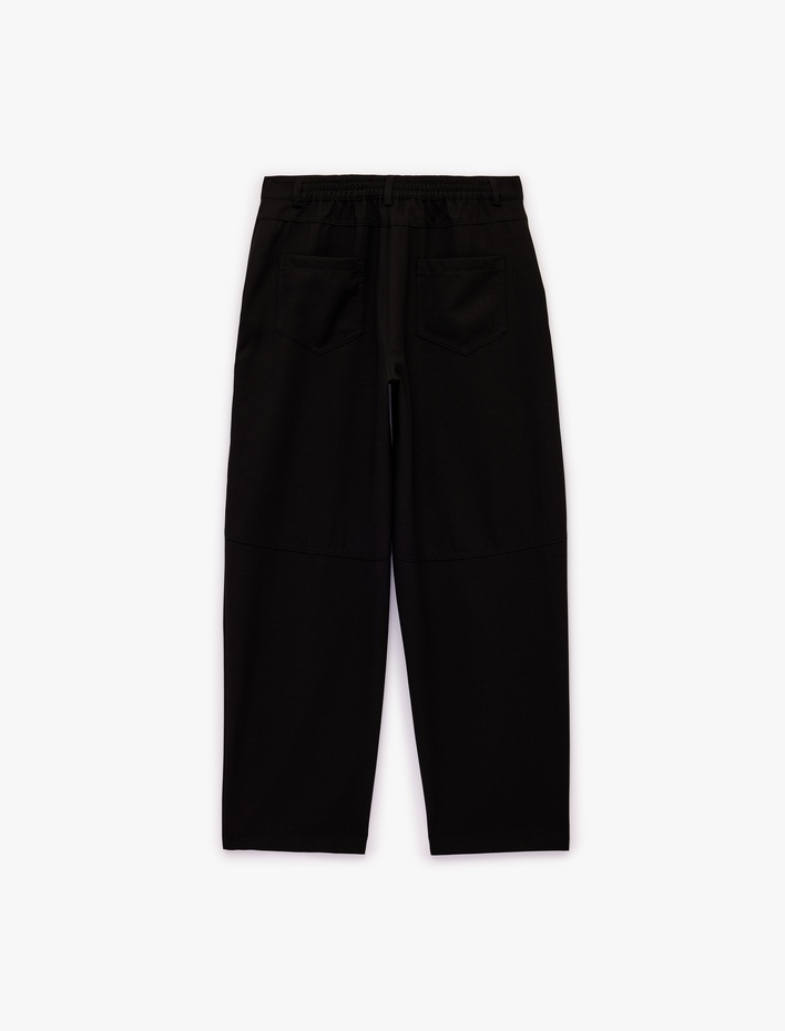  Armürlü Barrel Fit Kumaş Pantolon