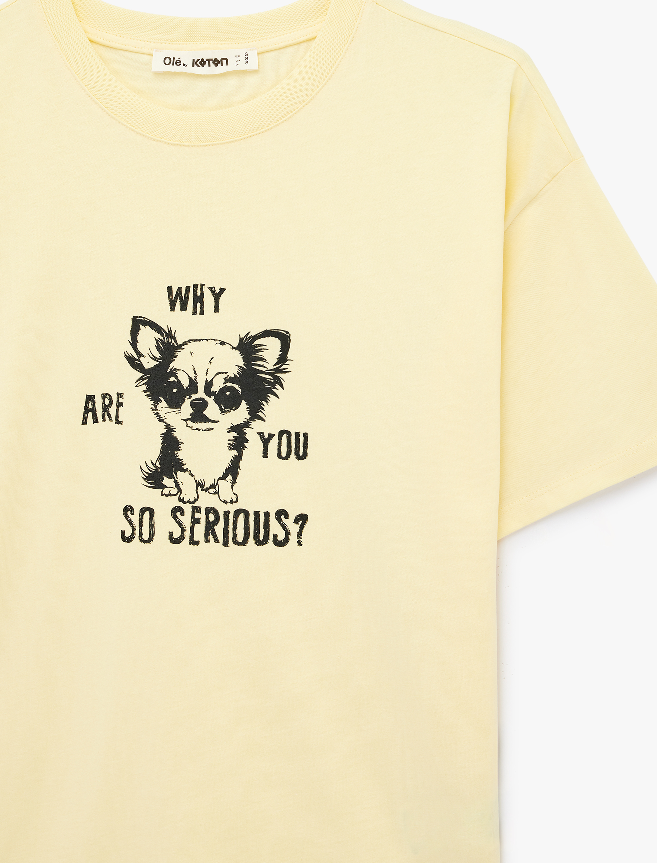   Baskılı Kısa Kollu Bisiklet Yaka Pamuklu Tişört