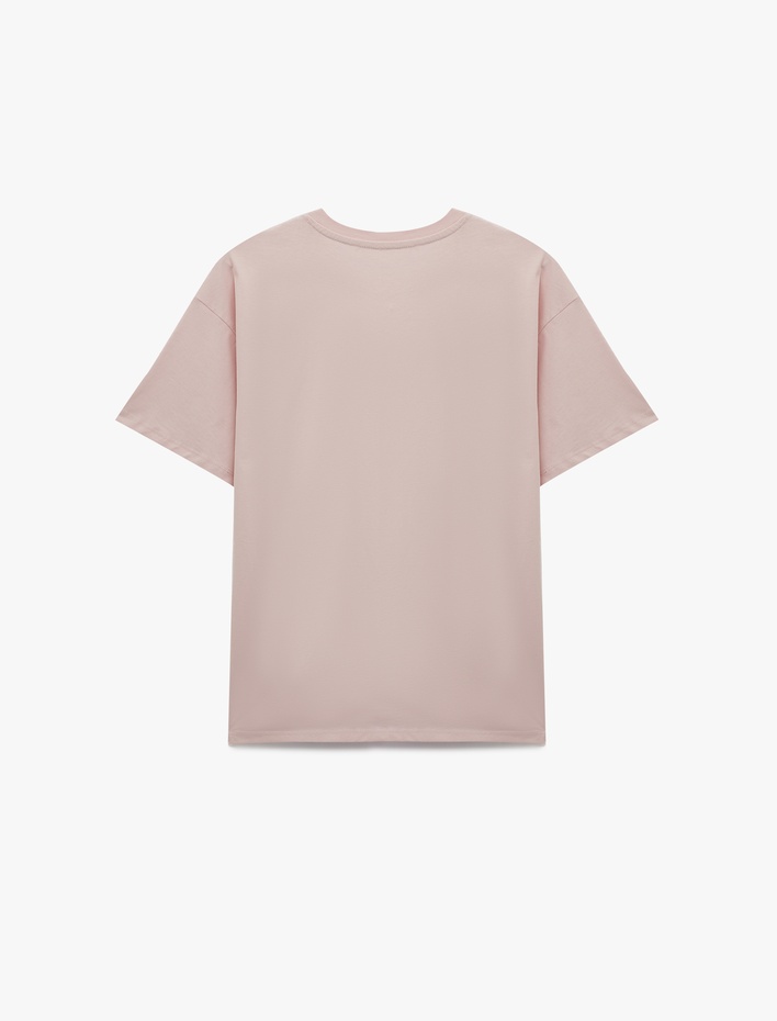  Rahat Kalıp Kısa Kollu Baskılı Pamuklu Tişört